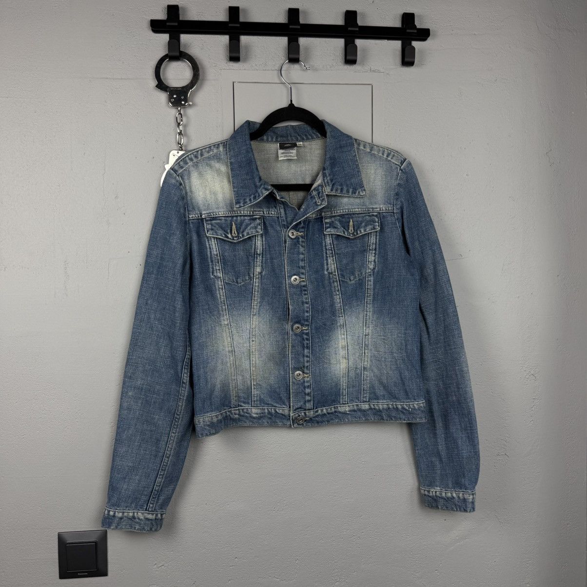 Versace Vintage Jeans Jacket Avant Garde Versace Distressed Y2K Size M / US 6-8 / IT 42-44 - 1 Thumbnail