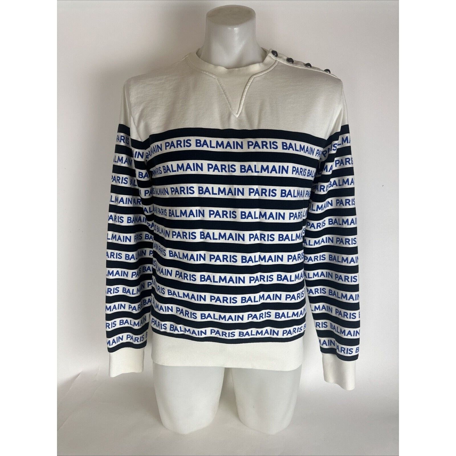 Balmain Permanently Stained Balmain Striped Sweatshirt Men’s SZ M Size US M / EU 48-50 / 2 - 1 Thumbnail
