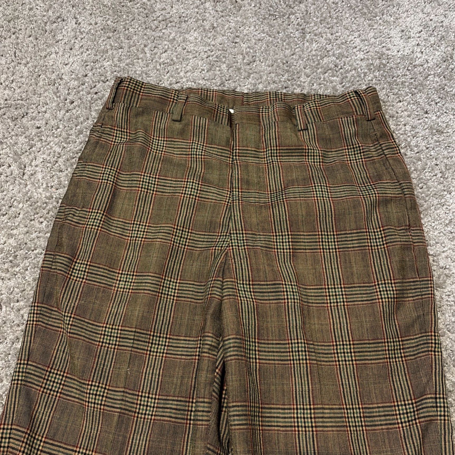 Vintage VINTAGE Seven Seas Slacks Brown Checkered Plaid Dress Pants Shirt? Size US 32 / EU 48 - 3 Thumbnail