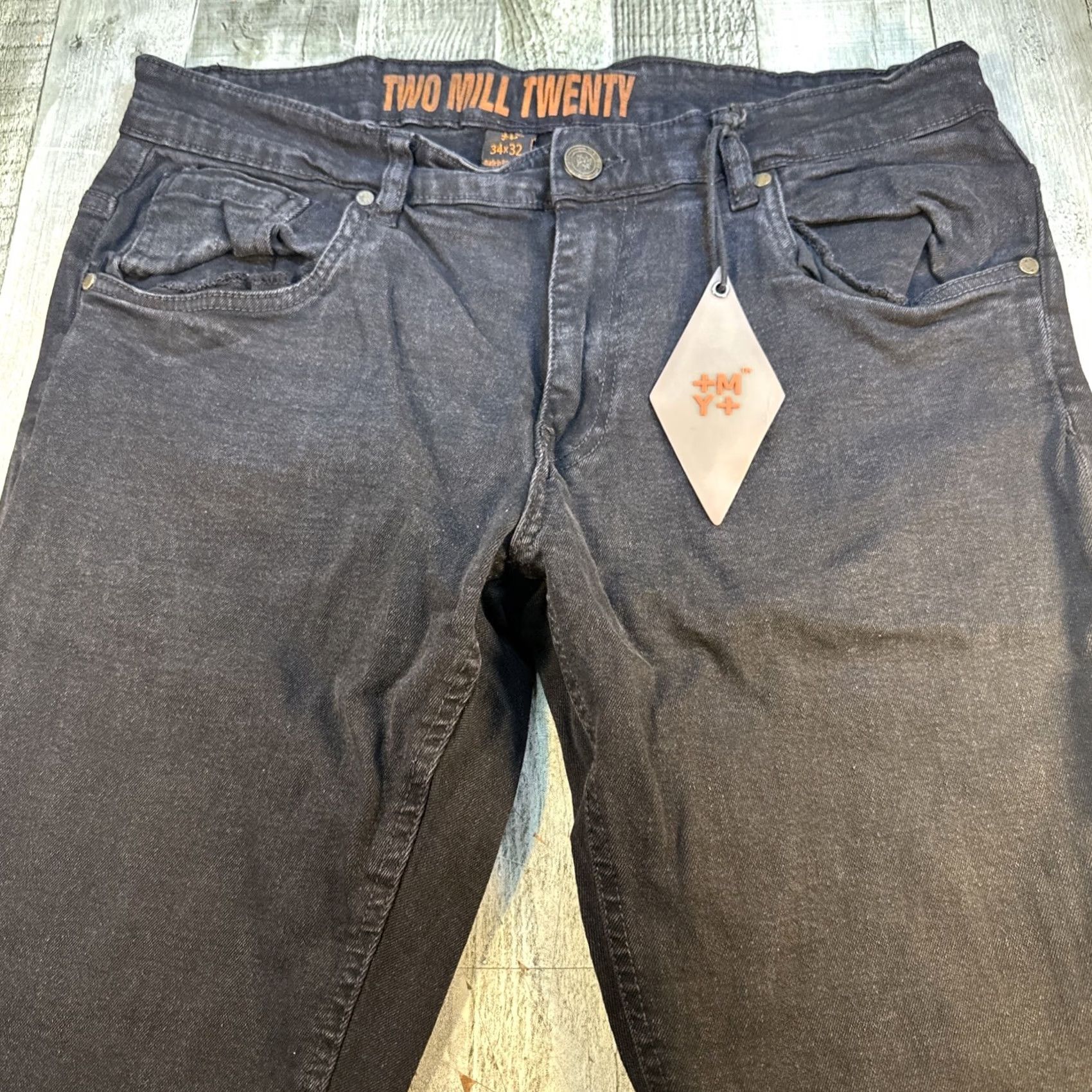 MILLY Twenty X Mens Jeans Skinny 34x32 Black Regular Fit Jeans Mens 34 32 Black Skinny Twenty X Size US 34 / EU 50 - 2 Thumbnail