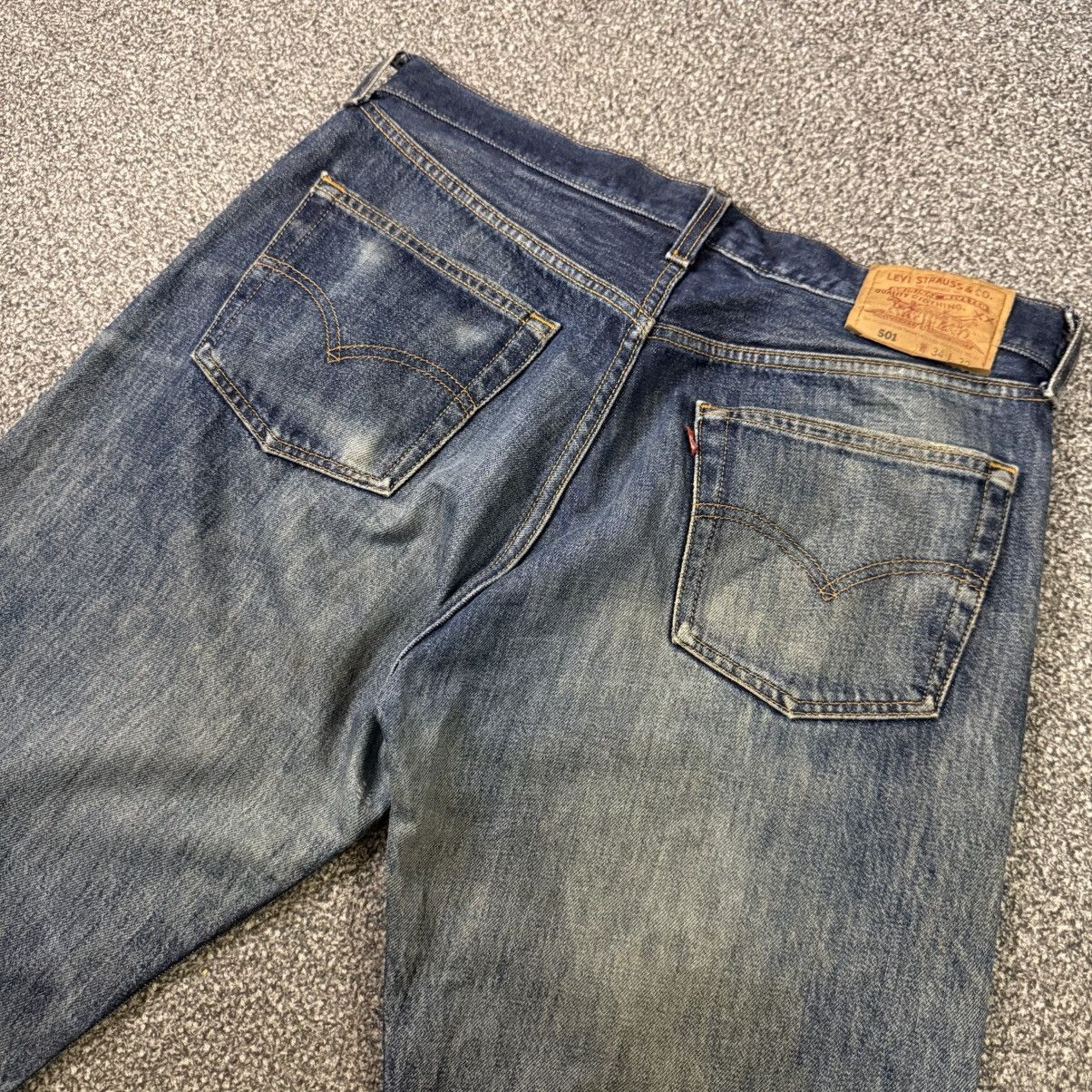 Levi's Vintage Clothing 90s Japanese Levis 501 Mud Wash Distressed Denim W34 Size US 34 / EU 50 - 7 Thumbnail