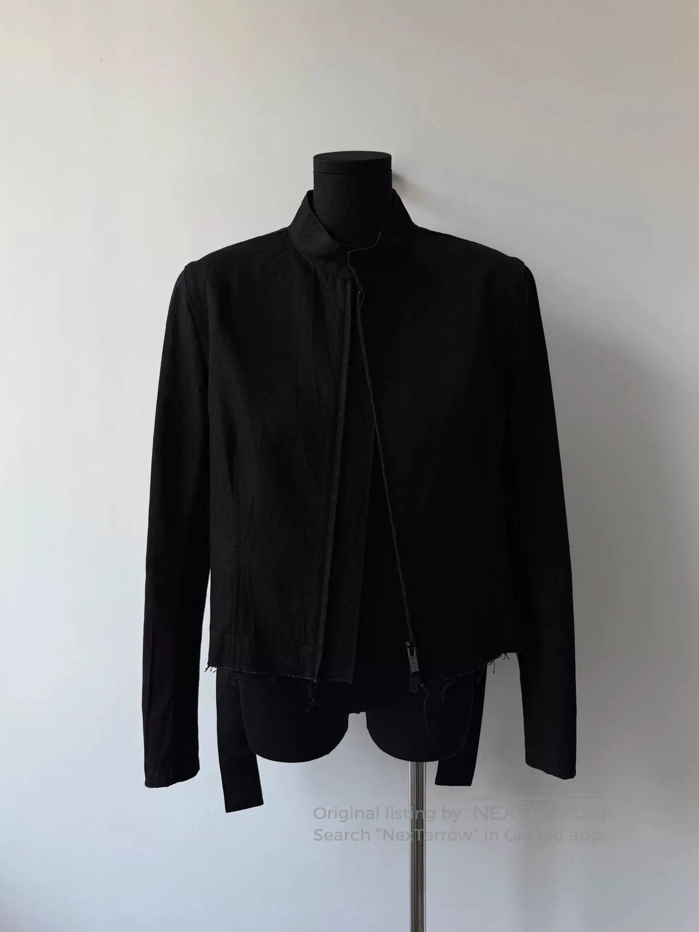 Yohji Yamamoto black cropped denim jacket by yohji yamamoto. Size S / US 4 / IT 40 - 3 Thumbnail