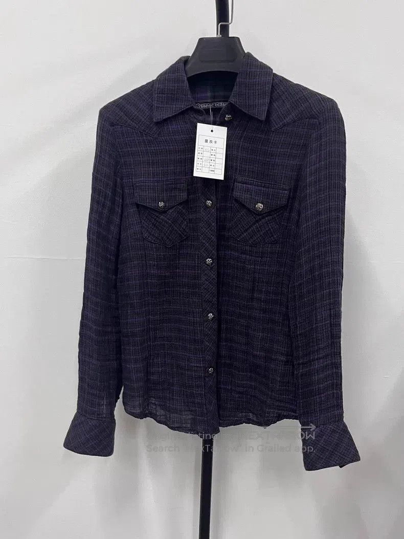 Chrome Hearts Purple Patchwork Cross Shirt.