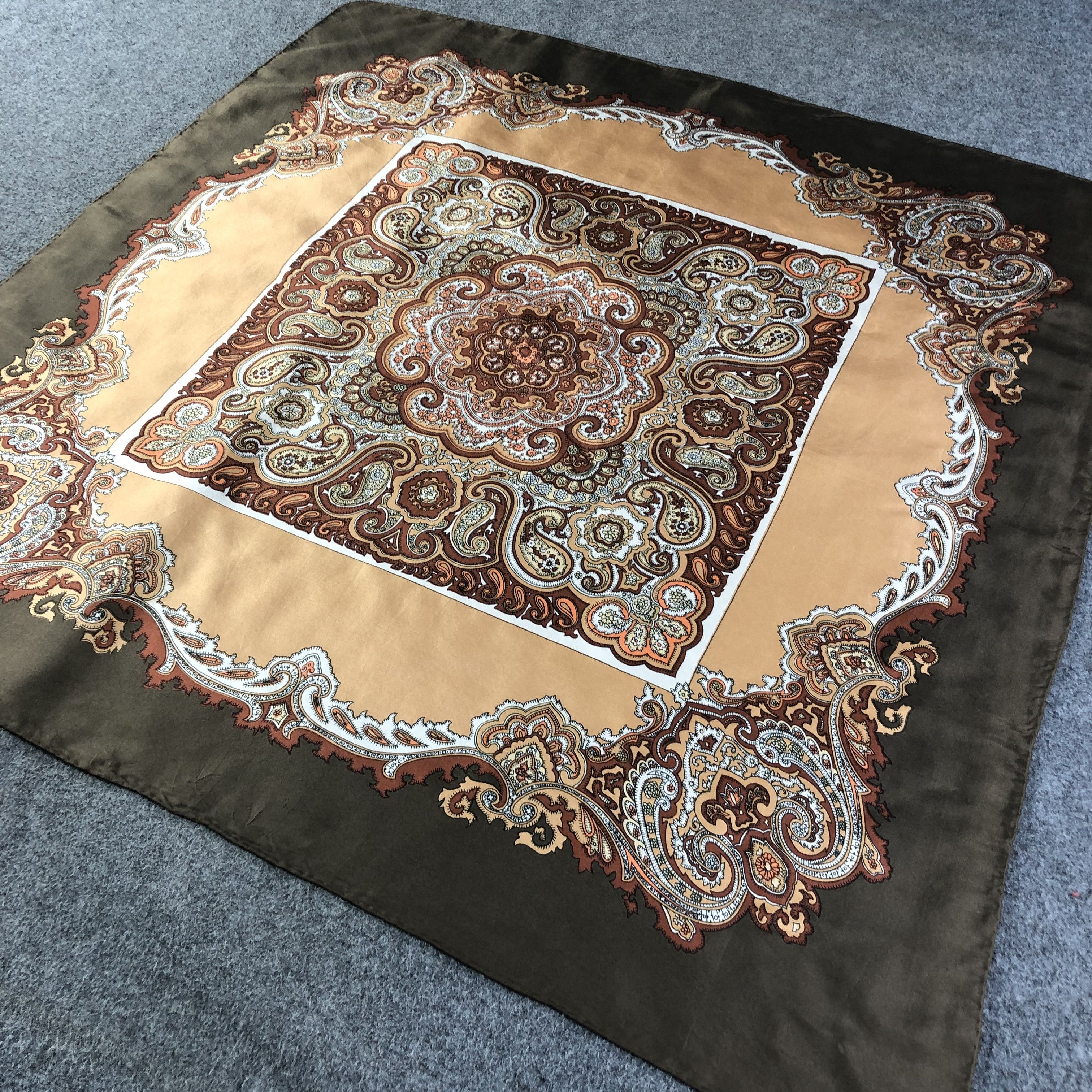 Vintage Vintage Tianshan Luxury Design Silk Scarf M734 Size ONE SIZE - 2 Thumbnail