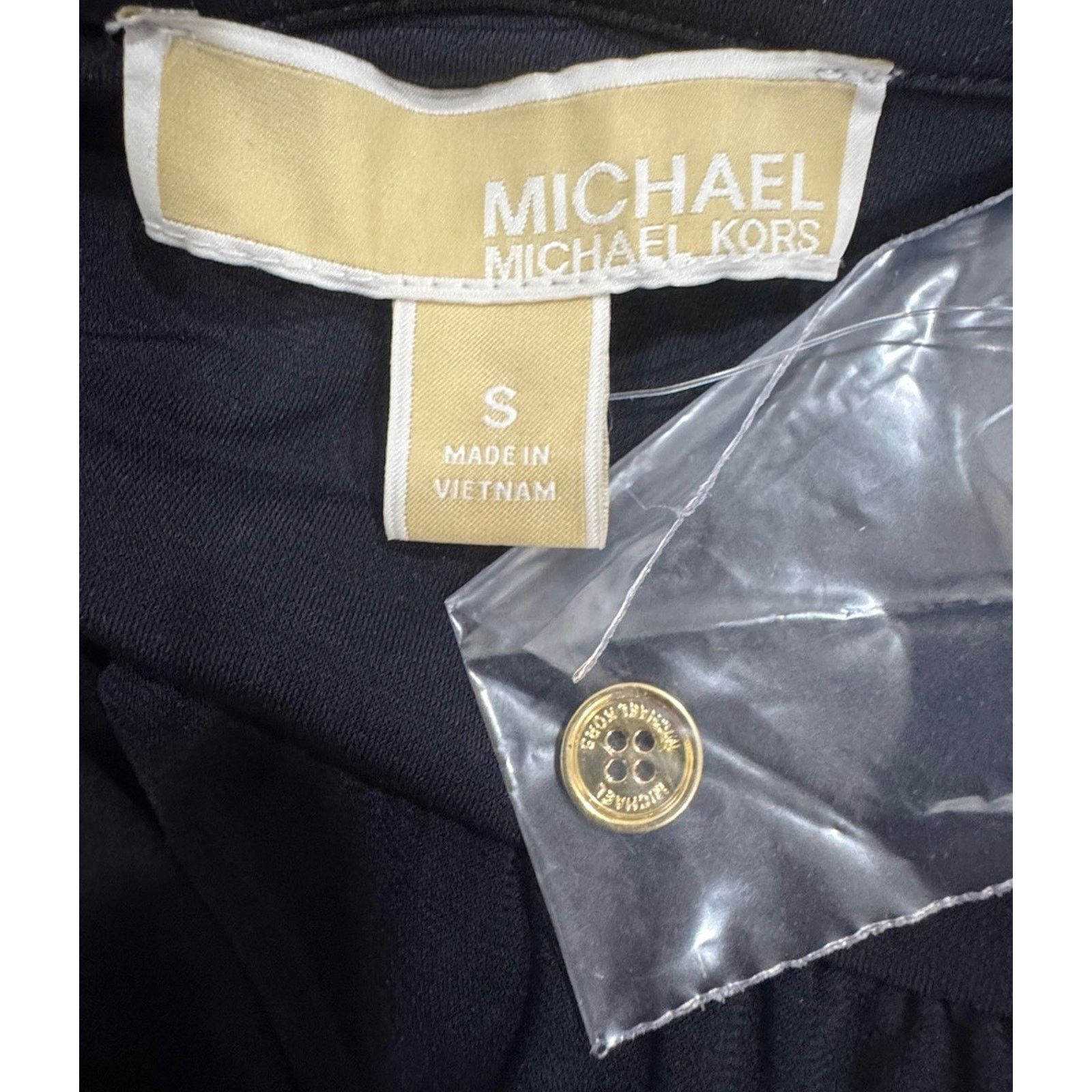 Michael Kors Michael Kors Navy Gold Chain Lace Up Shift Belted Dress Size S / US 4 / IT 40 - 6 Thumbnail