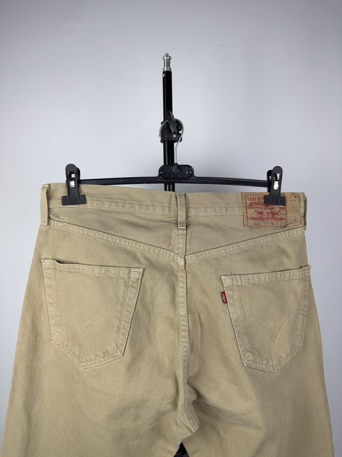Levi's × Levi's Vintage Clothing Vintage 00s Levi’s 501 Beige Straight Fit Denim Jeans Size US 35 - 11 Thumbnail