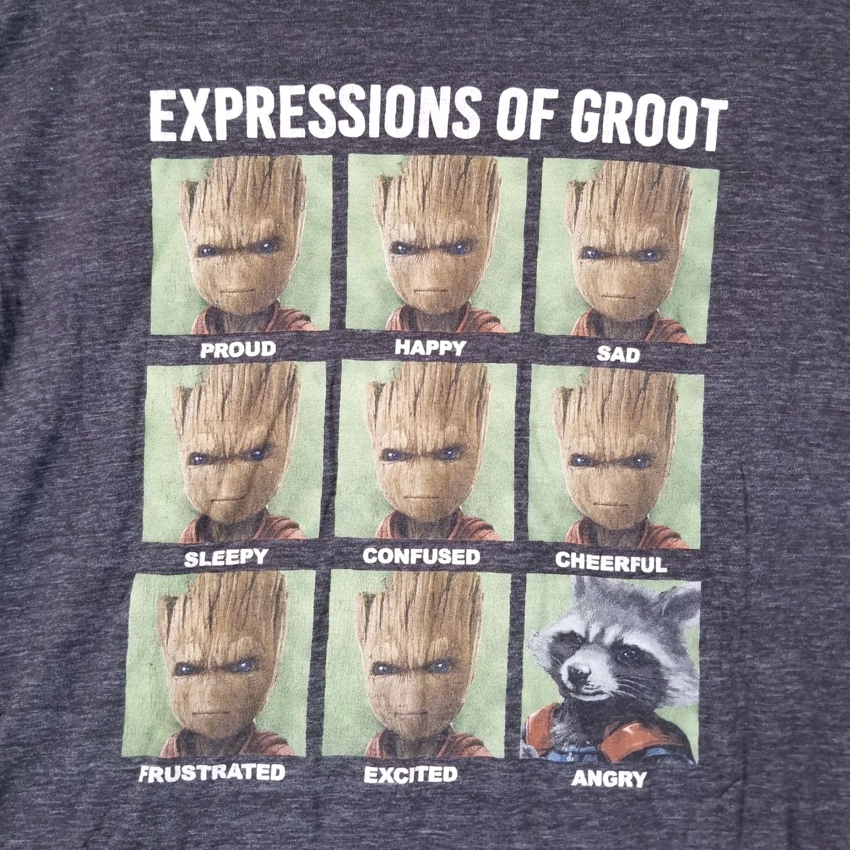 Vintage VINTAGE Guardians Of The Galaxy Gardians Of The Galaxy Mens Gray Short Sleeve Groot Graphic Tee 2X Big & Tall Size 2X T-Shirt Mens Groot Gray 2X Size US 39 - 2 Thumbnail