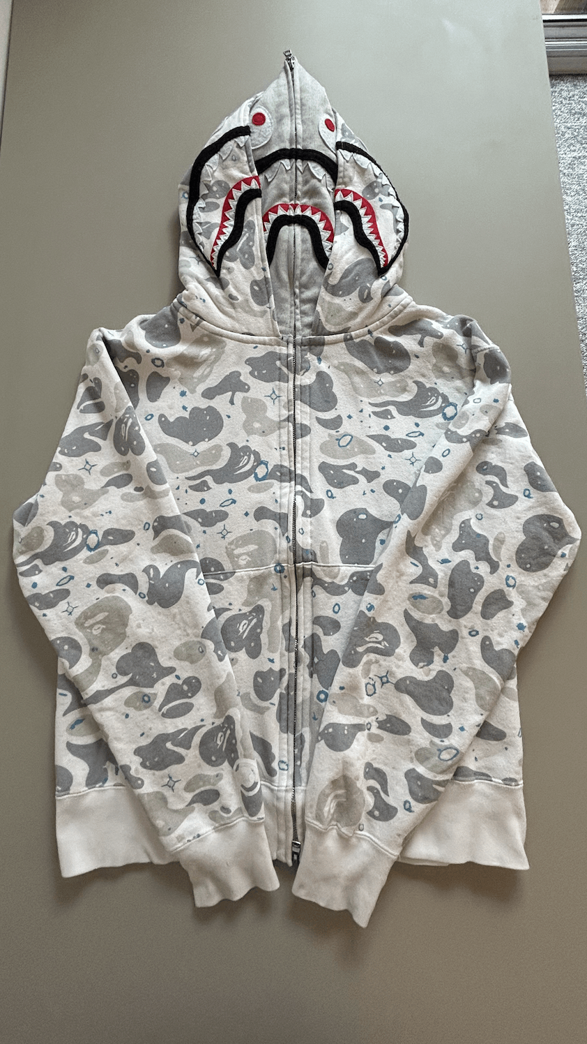 Bape Space Camo Shark Full Zip Double Hoodie | Grailed