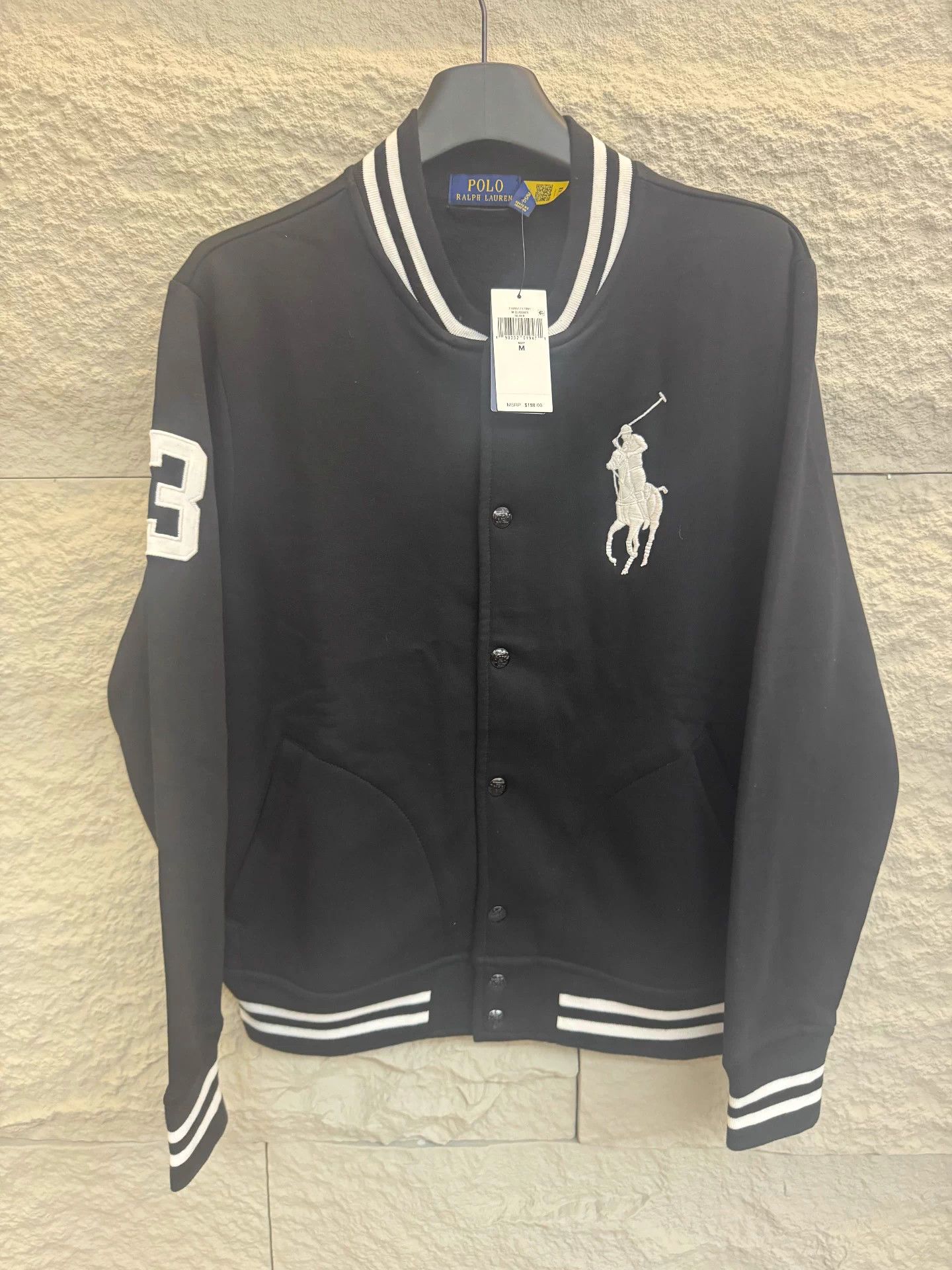 Polo Ralph Lauren Polo Ralph Lauren Black Bball Collar #3 Striped Jacket Size US M / EU 48-50 / 2 - 1 Thumbnail
