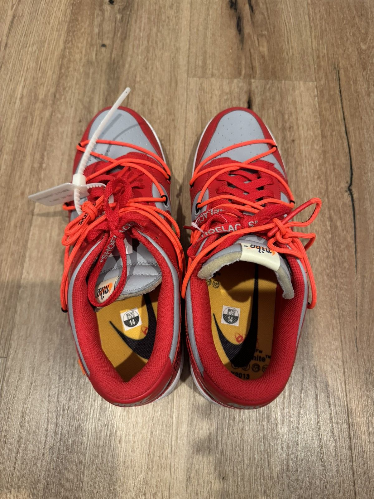 Nike Nike Off-White University Red Dunks Size US 14 / EU 47 - 4 Thumbnail