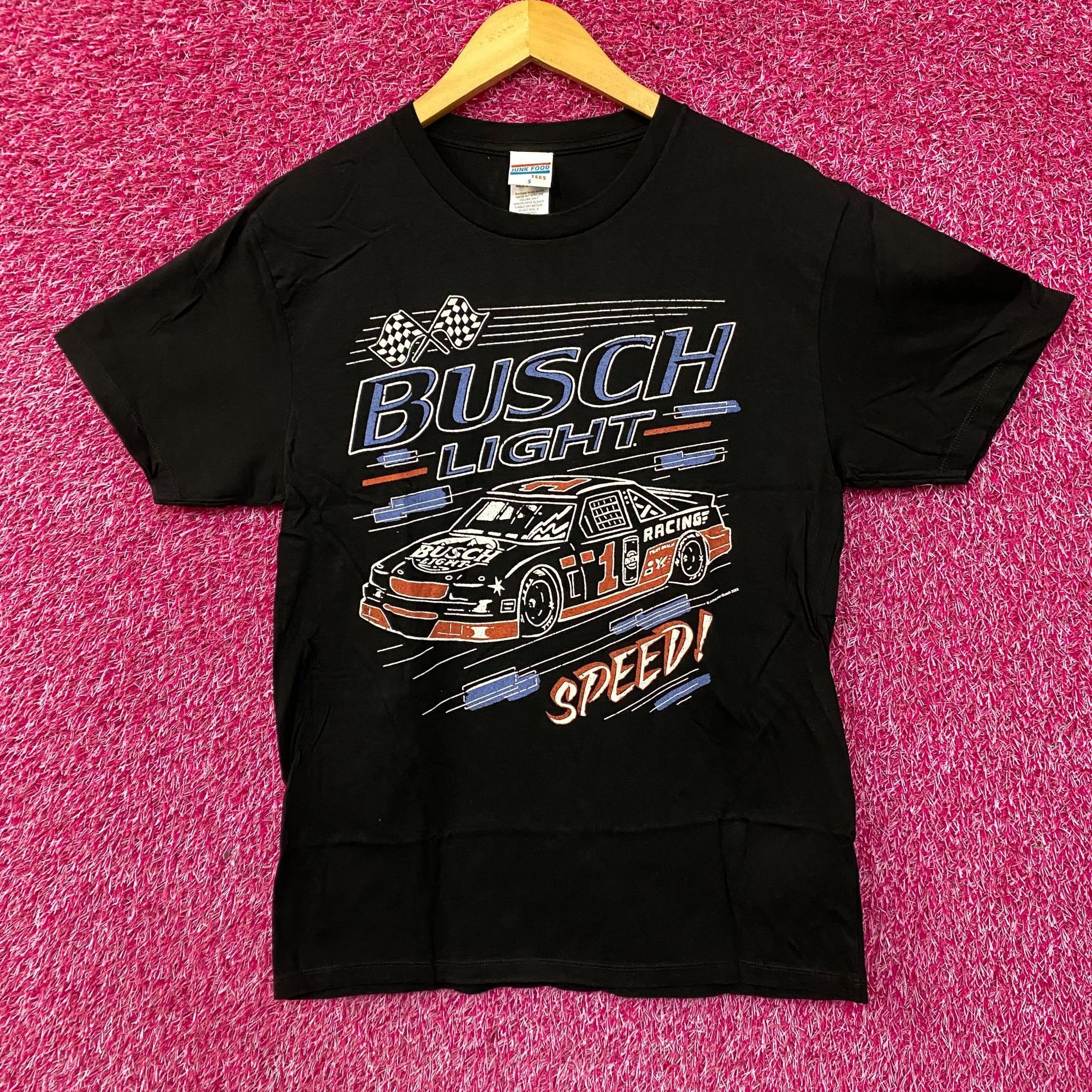 Junk Food Busch Light Speed Racing Car Graphic Design T-Shirt Small Size US S / EU 44-46 / 1 - 1 Thumbnail