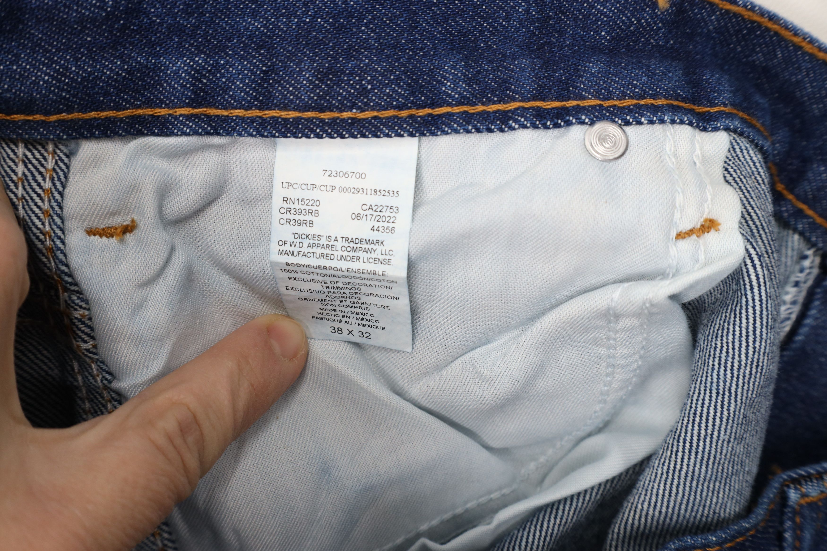 Dickies × Vintage Deadstock Vintage Y2K Dickies Wide Leg Dungaree Denim Jeans Size US 38 / EU 54 - 6 Thumbnail
