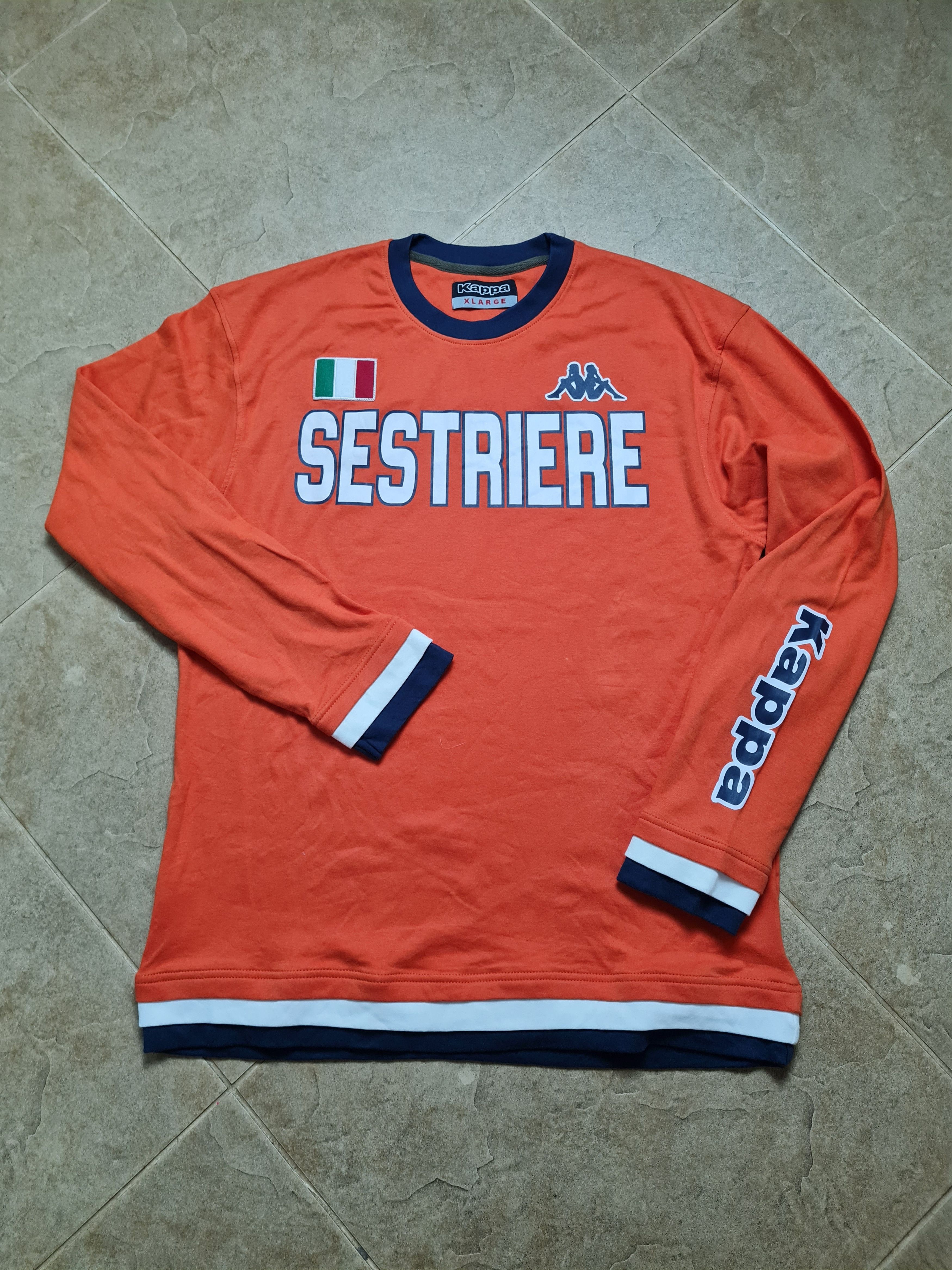Kappa Vintage Kappa Sestriere Mens Orange Big Logo Long Sleeve Size US XL / EU 56 / 4 - 1 Thumbnail