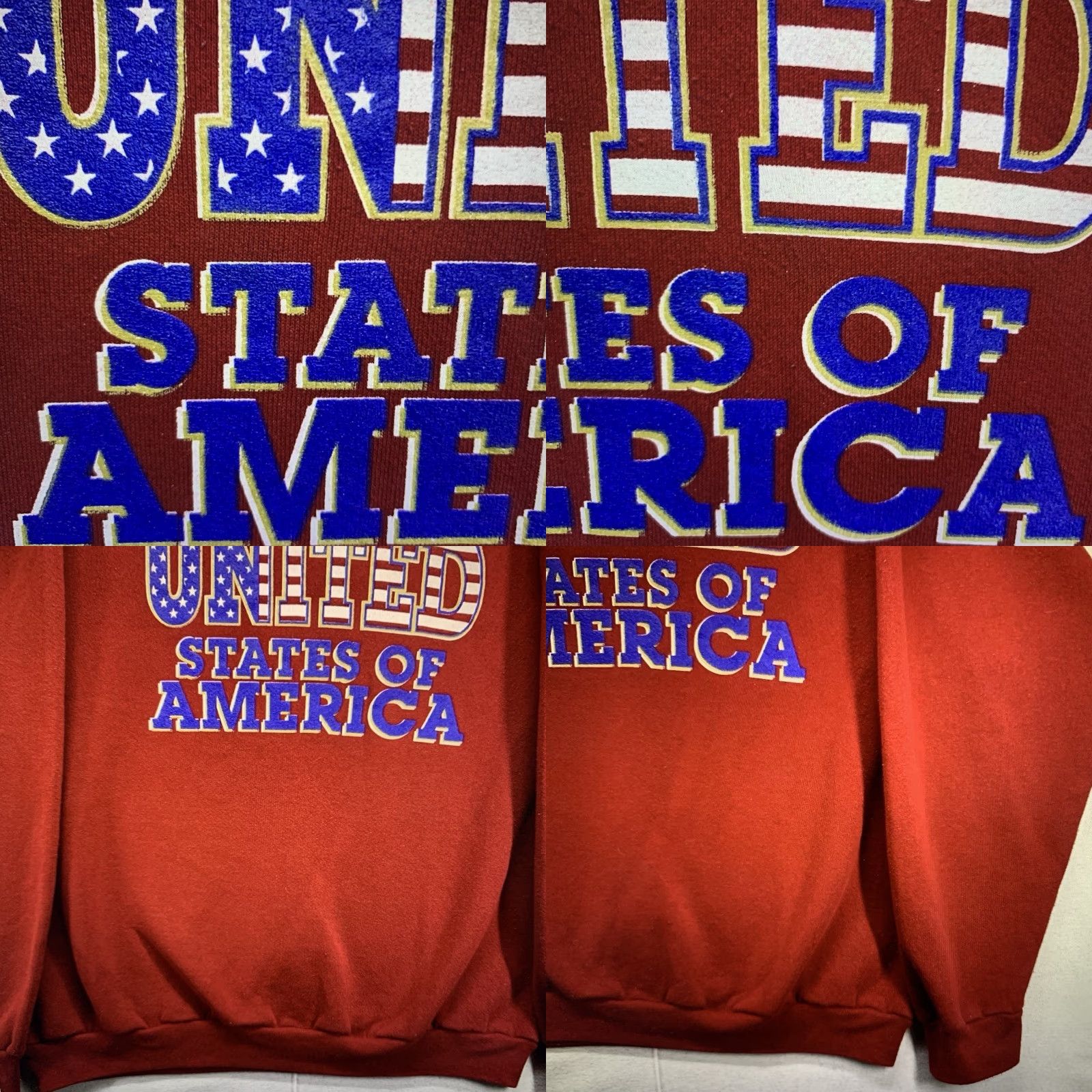 Vintage VINTAGE Franklin Adult Large Sweatshirt Pullover 90s Patriotic USA Graphic Print Red Fleece Size US L / EU 52-54 / 3 - 8 Thumbnail
