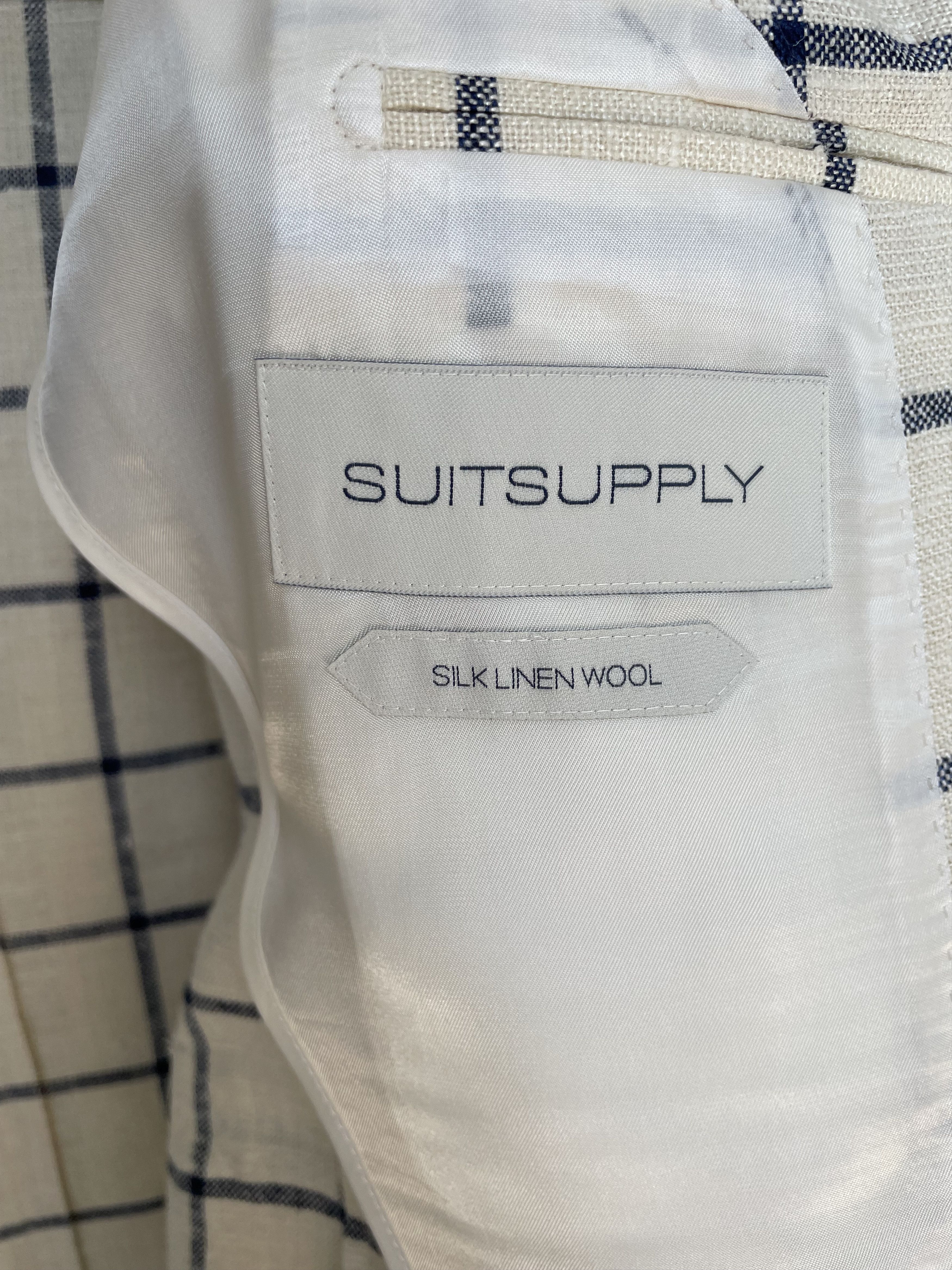 Suitsupply NWT Suitsupply cream blue windowpane jacket, size 38R\EU48 Size 38R - 5 Thumbnail