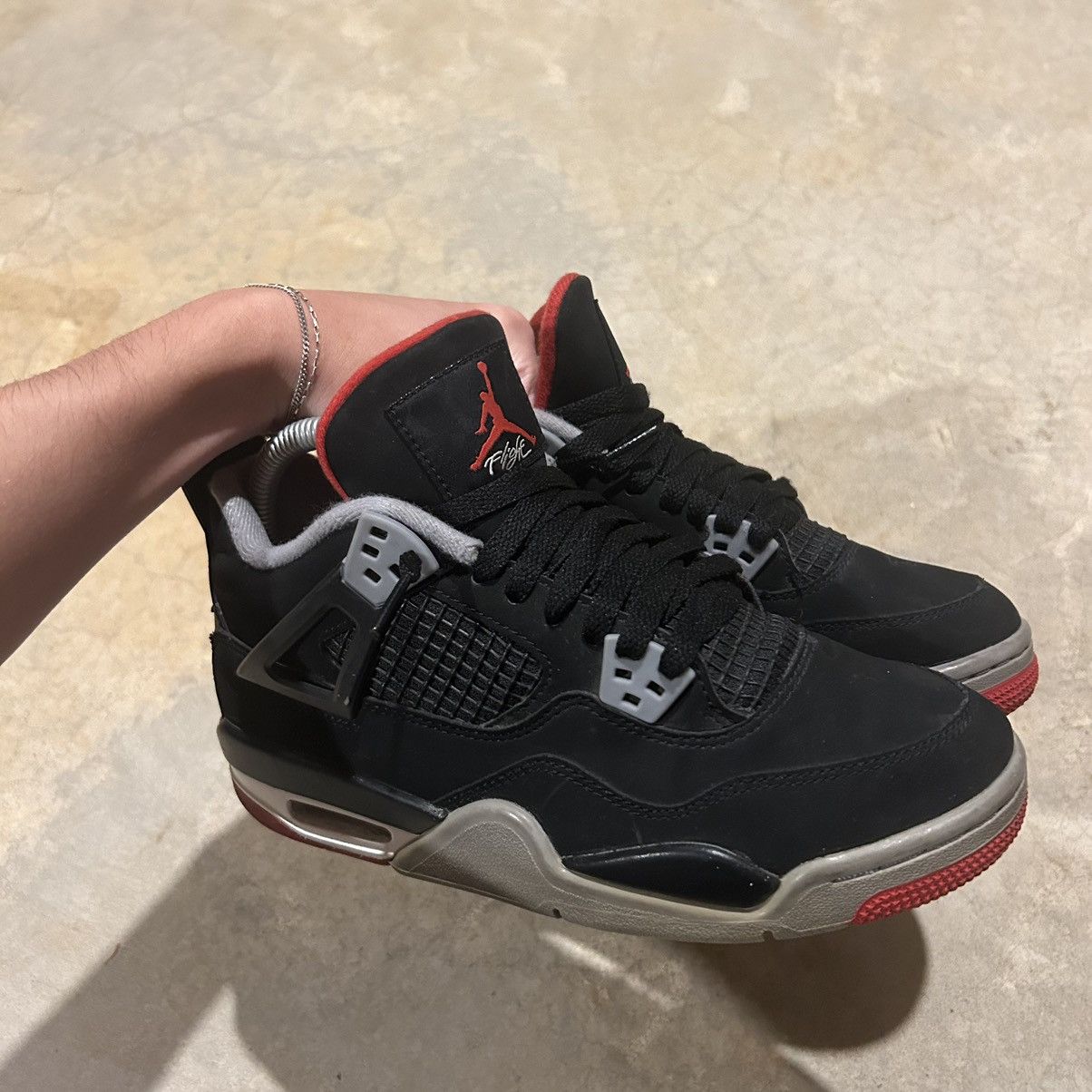 Jordan Brand × Nike Air Jordan 4 Retro Bred 2019 US 5.5 Size US 5.5 / EU 38 - 8 Thumbnail