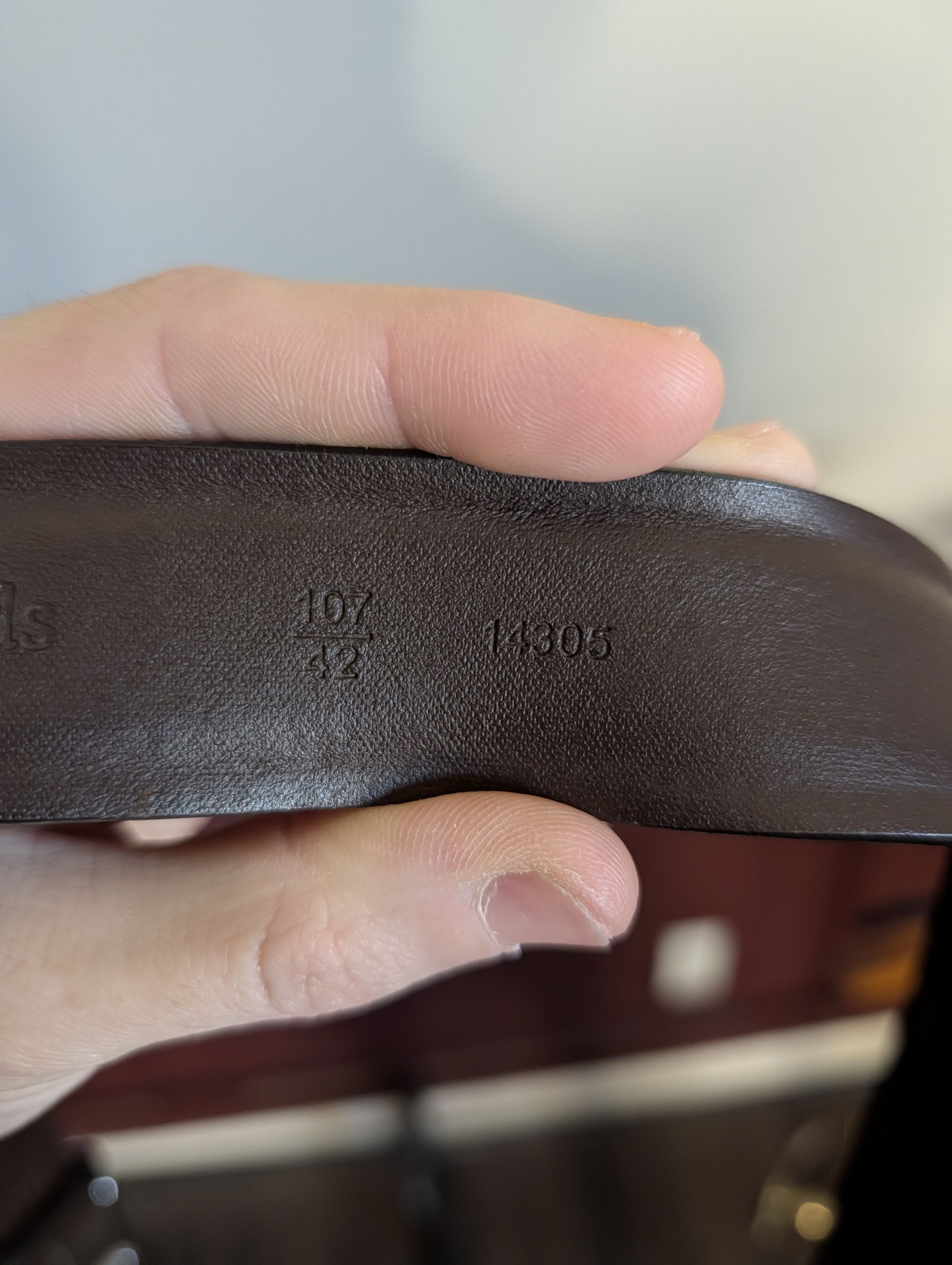Allen Edmonds Dark brown handcrafted in USA leather ridged belt 42 Size 42 - 10 Thumbnail