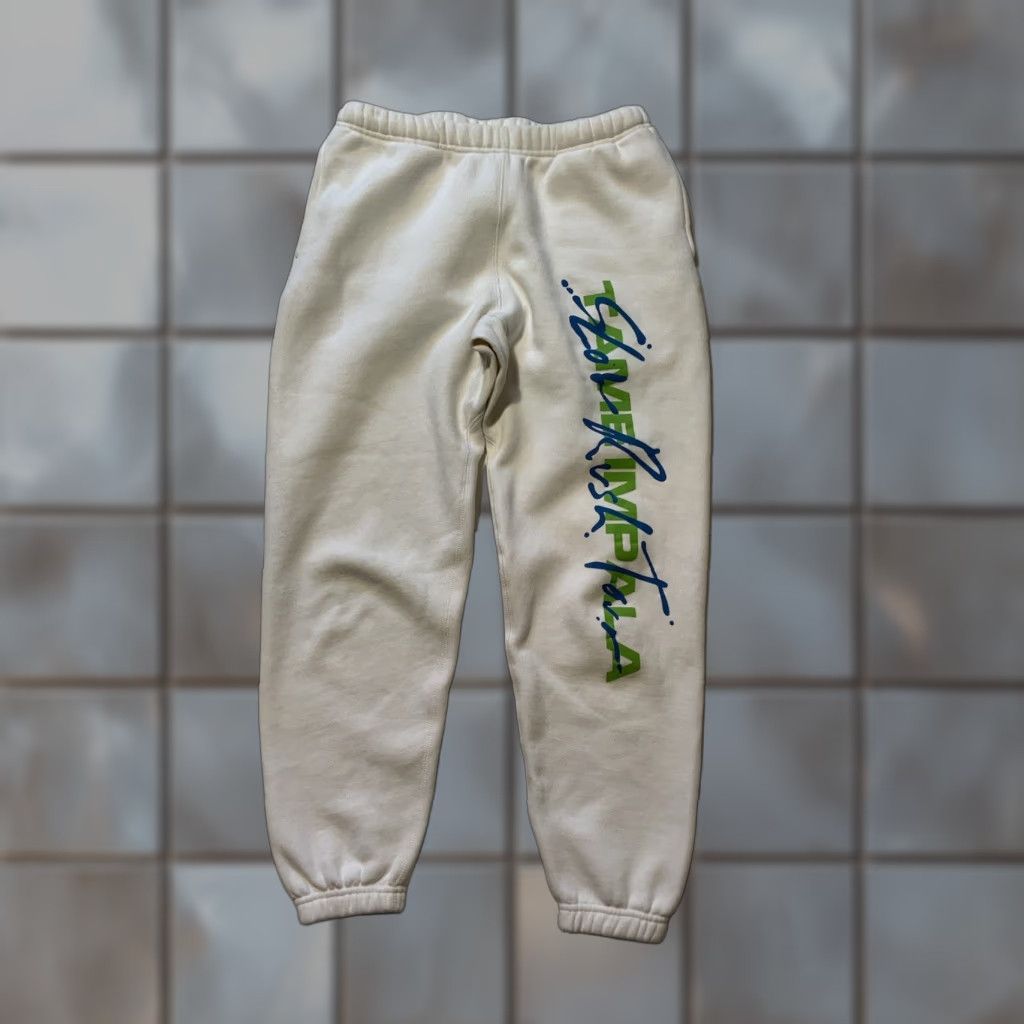 Vintage Tame Impala Slow Rush Tour Official Band Merch Sweatpants Unisex Adults S White Psychedelic Rock Pants Size US 29 - 1 Thumbnail