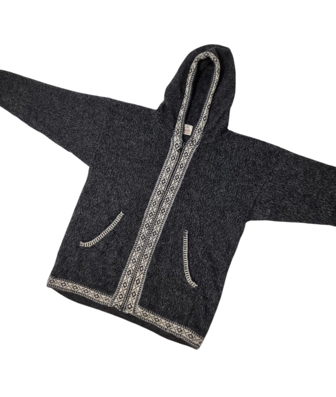 Vintage Peruvian Alpaca wool hoodie sweater L Size L / US 10 / IT 46 - 8 Thumbnail