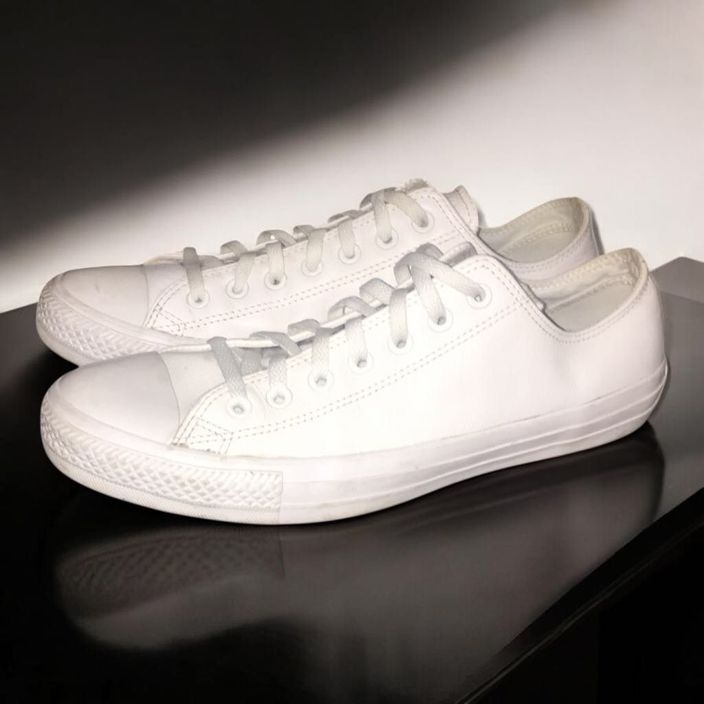 Converse Converse AllStar Low White Leather Shoes 136823C 11.5M/13.5W Size US 11.5 / EU 44-45 - 3 Thumbnail
