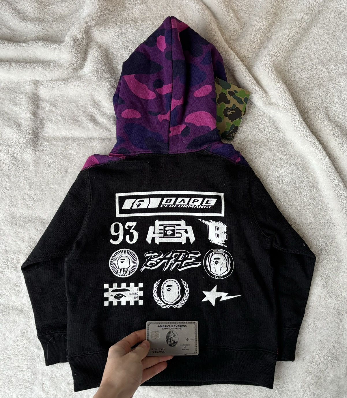 Bape Bape 1-2 Year Kid Black/Purple Camo Hoodie Size US XXS / EU 40 - 2 Thumbnail