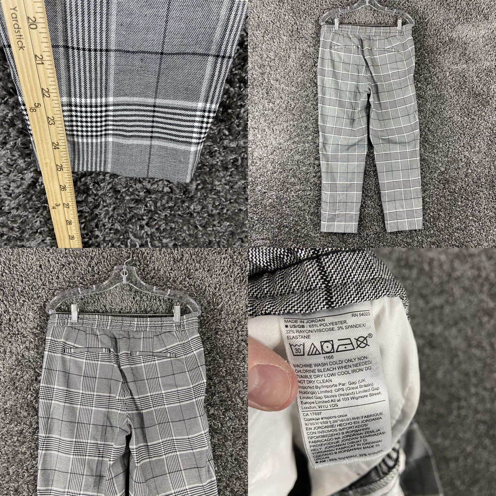 Banana Republic Banana Republic Plaid Pants Women's Small Black White Multicolor Womens Size 28" / US 6 / IT 42 - 8 Thumbnail