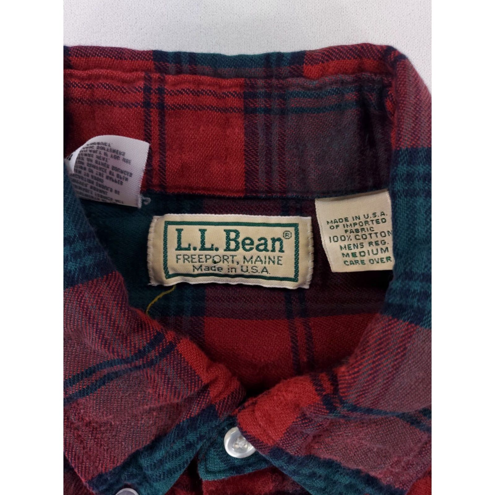 Vintage VINTAGE LL Bean Flannel Button-Down Shirt Plaid Red Green Made USA Mens M Size US M / EU 48-50 / 2 - 3 Thumbnail