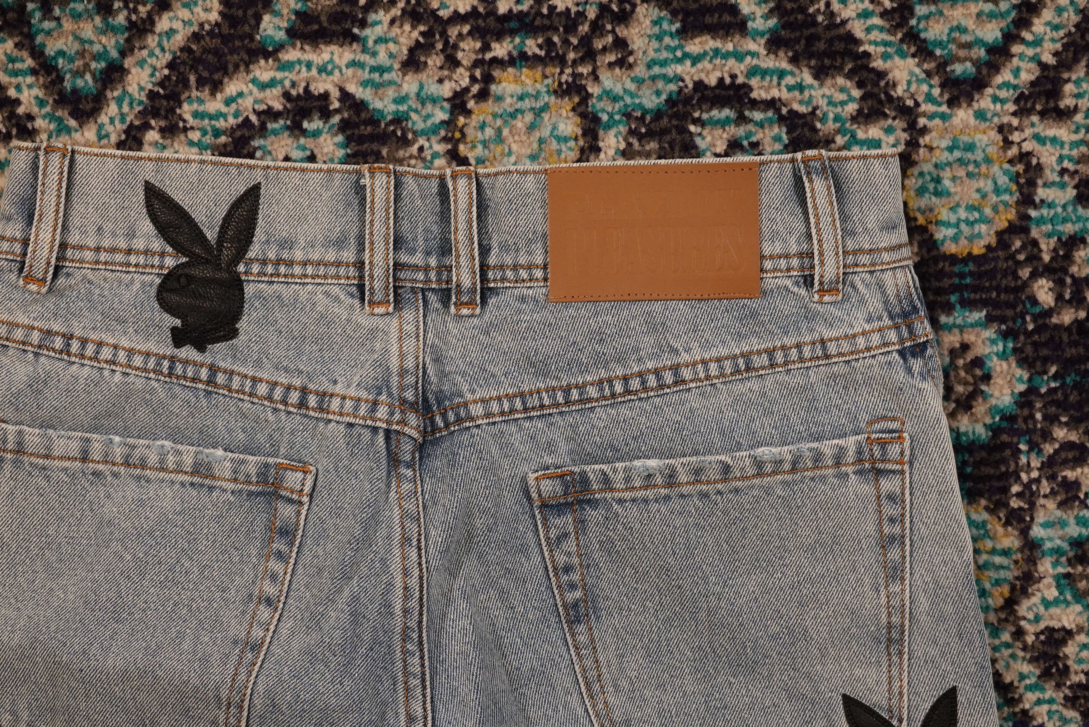 Playboy × Pleasures Bunny Applique Jeans Size US 28 / EU 44 - 4 Thumbnail