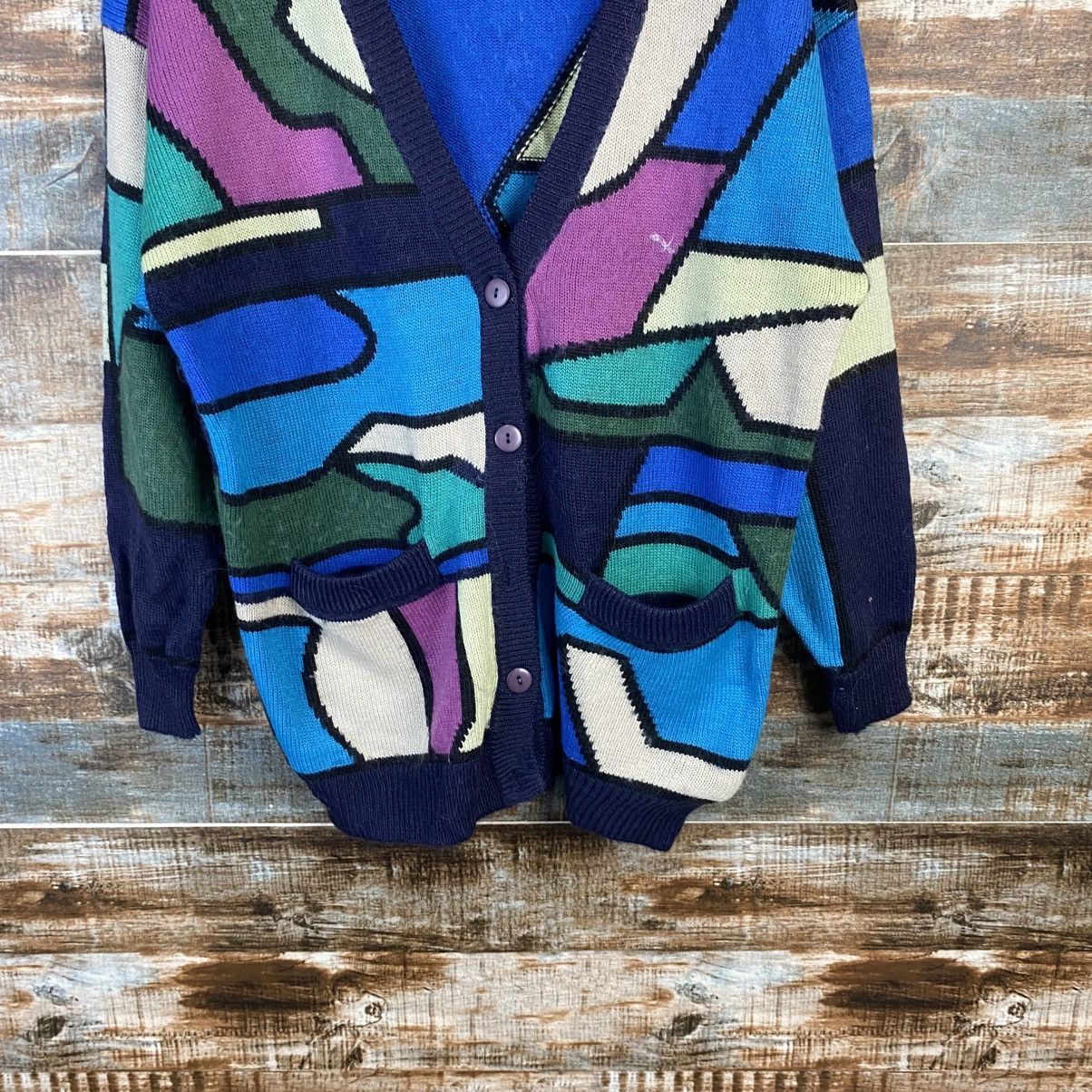 Vintage DL Anhan Blue Cardigan Knitwear #C1144 Size M / US 6-8 / IT 42-44 - 6 Thumbnail