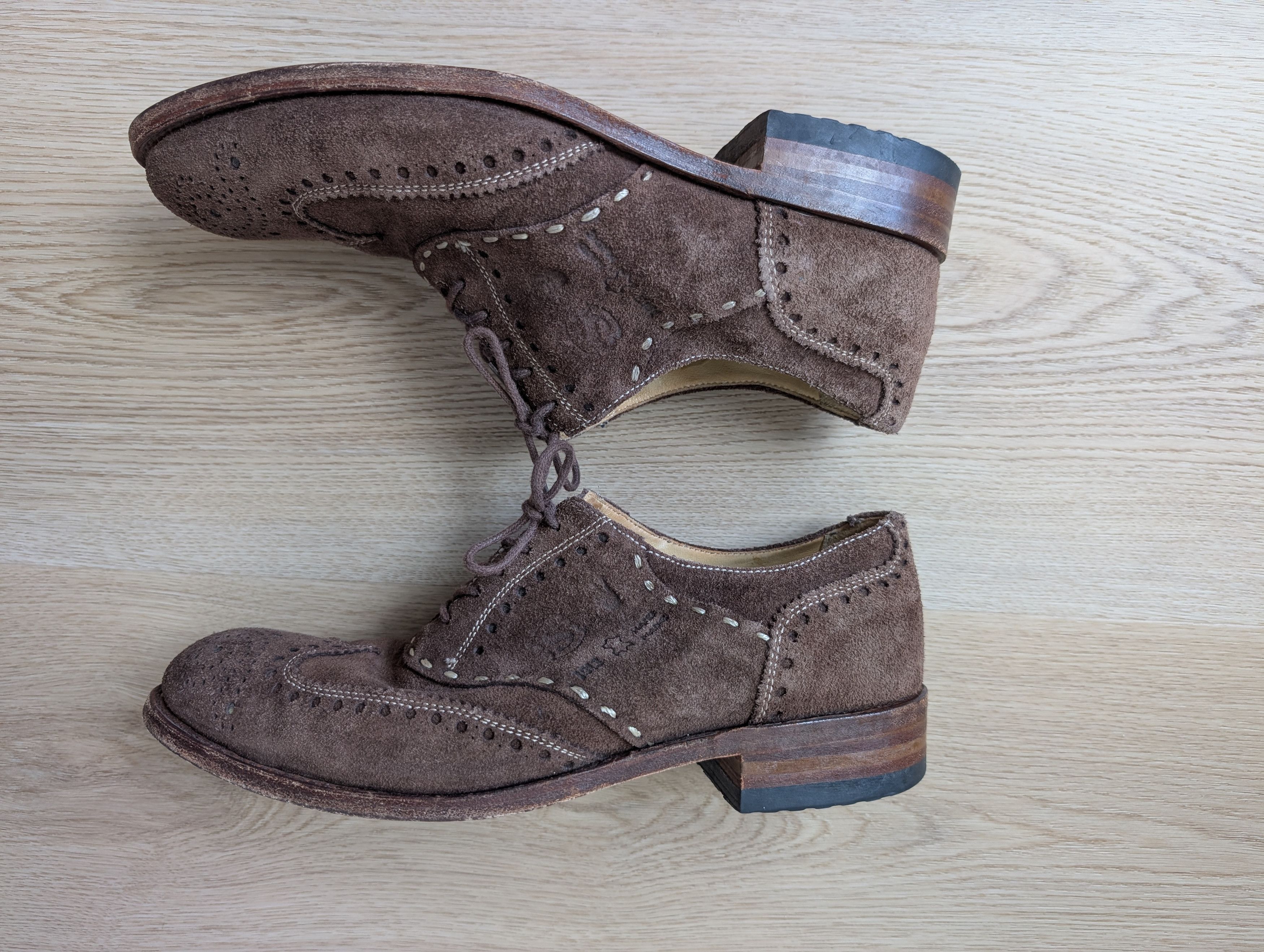 Sendra Sendra 7850 Suede Leather Lace-Up Shoes Wingtip Pattern Size US 8 / EU 41 - 3 Thumbnail