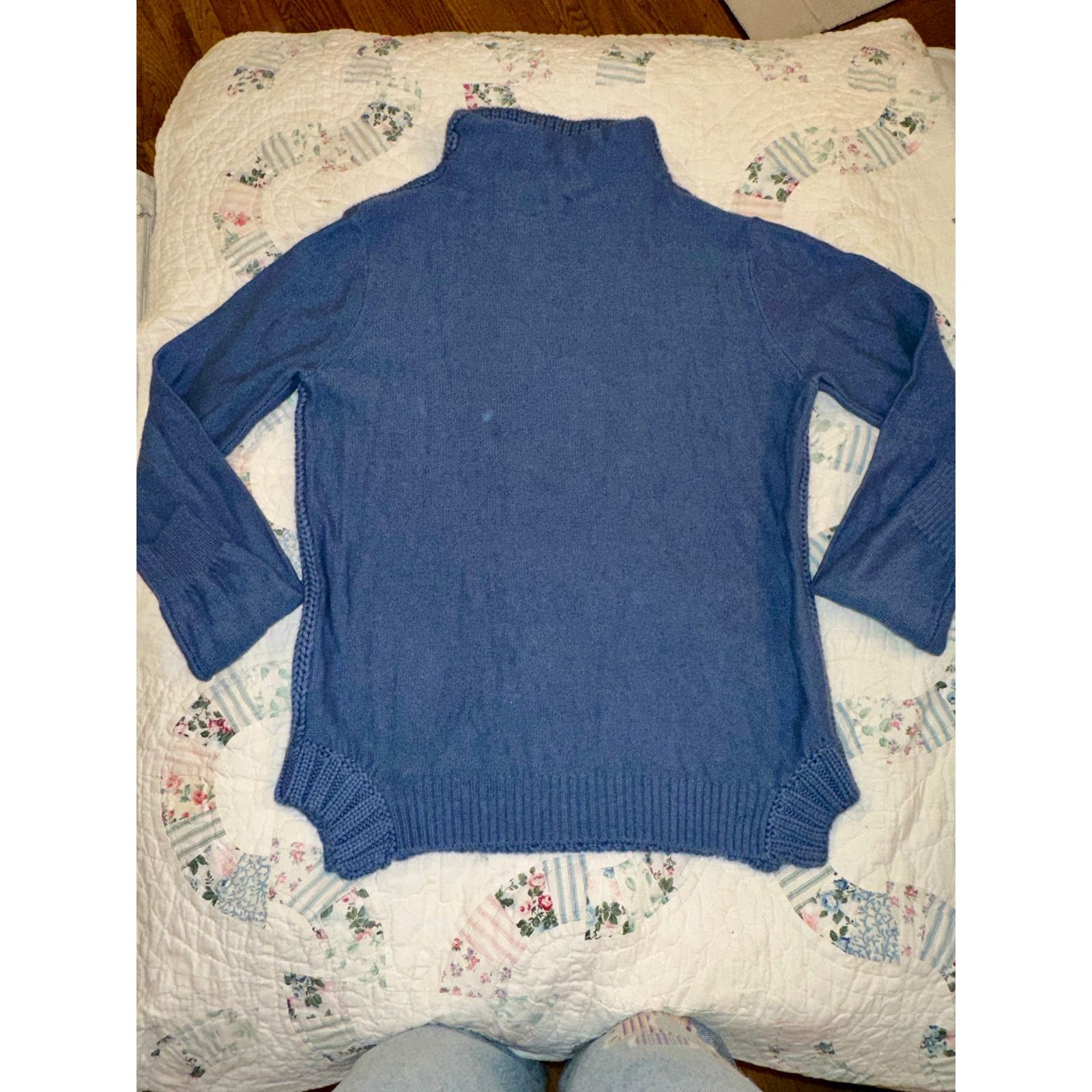 Other NEW SUPER SOFT CULLEN BLUE CABLED TURTLENECK SWEATER XS Size XS / US 0-2 / IT 36-38 - 2 Thumbnail