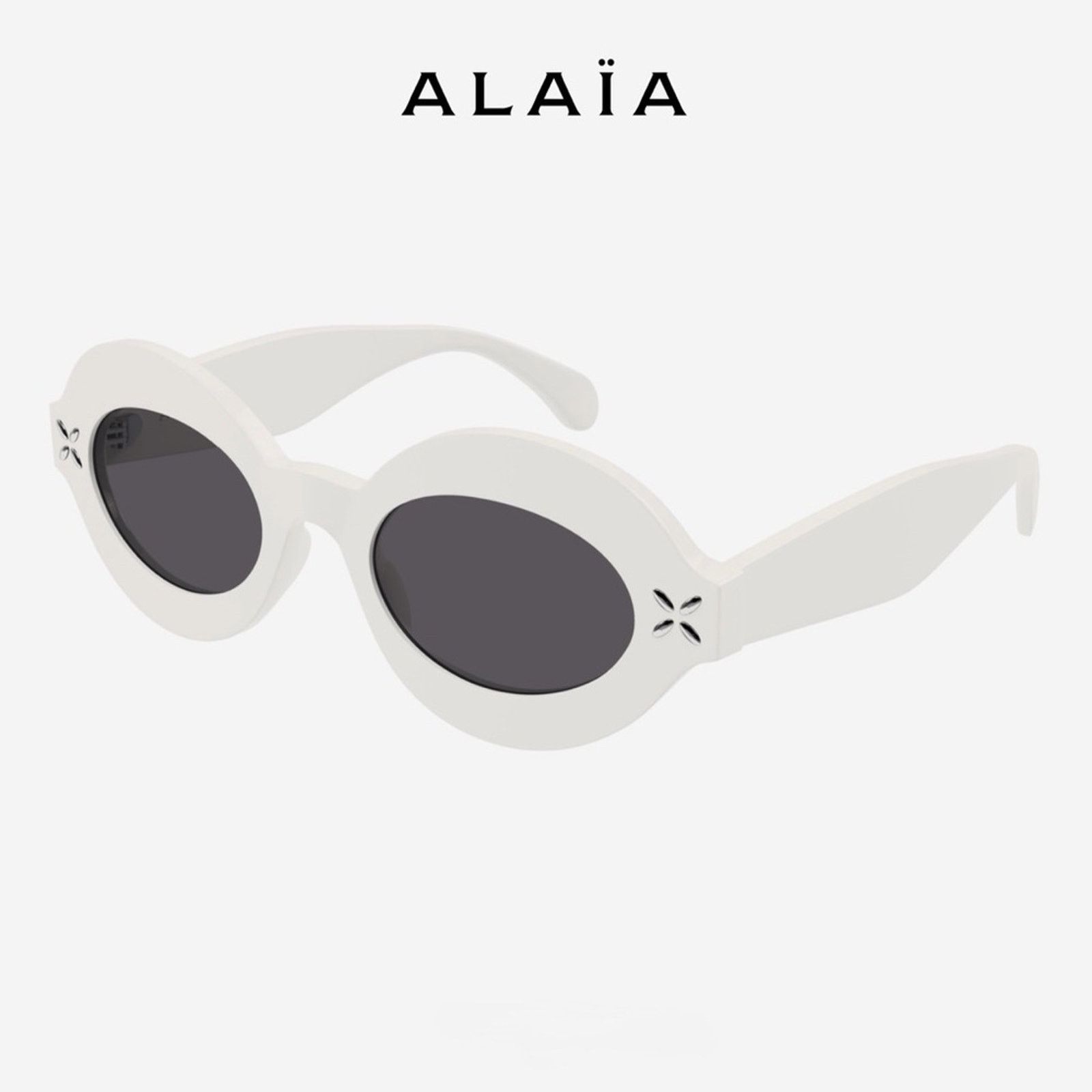 Alaia New! Alaïa White Oval Sunglasses AA0059S 002, Authentic Size ONE SIZE - 1 Thumbnail