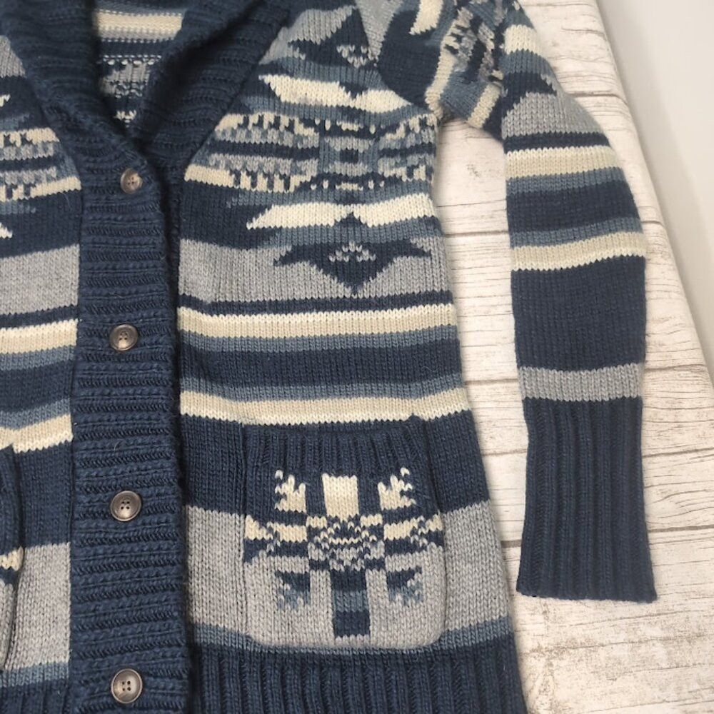 Stetson Stetson Black and Grey Aztec Print Button Cardigan Size Lar Size L / US 10 / IT 46 - 2 Thumbnail