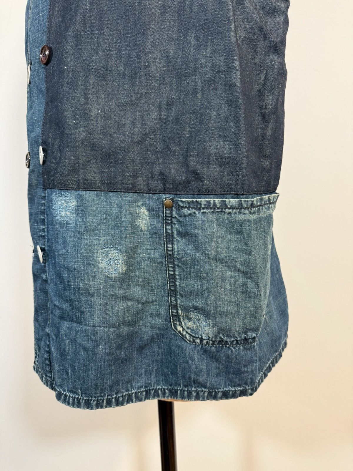 Yves Saint Laurent YSL SS2007 Cotton-Linen Denim Patchwork Chore Jacket - IT 54 Size US L / EU 52-54 / 3 - 15 Thumbnail