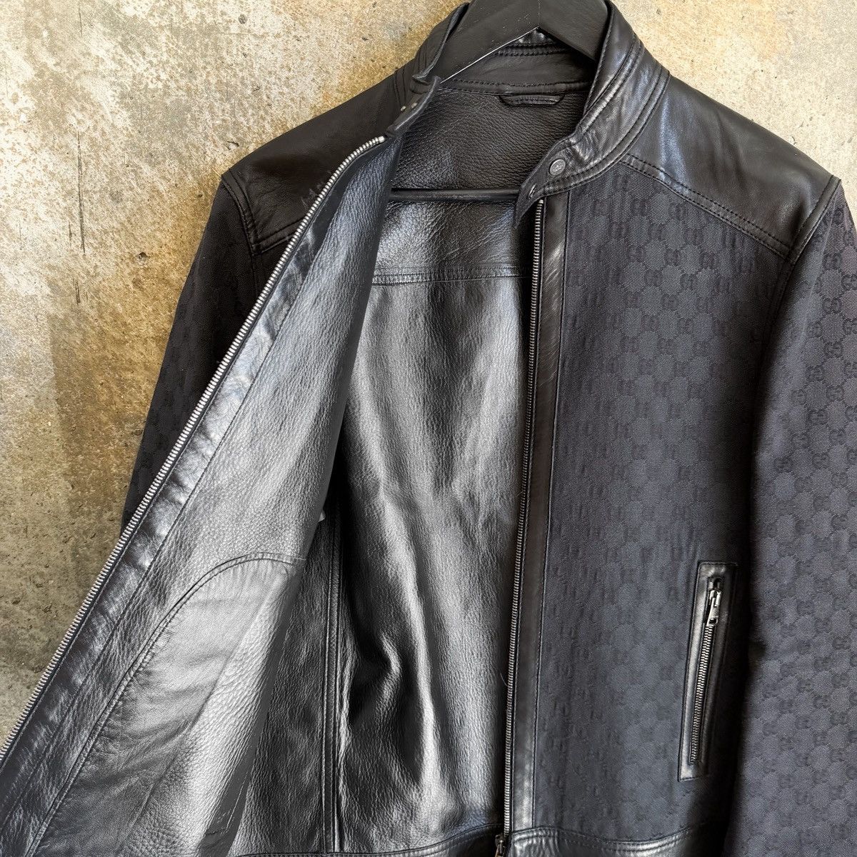 Gucci Gucci By Tom Ford GG Monogram Leather Moto Jacket Size US S / EU 44-46 / 1 - 2 Thumbnail