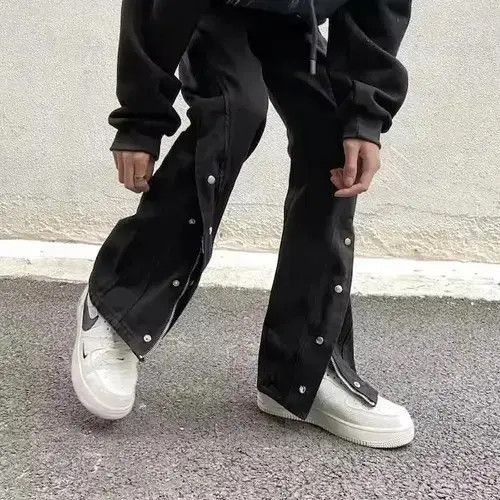 Japanese Brand × Jean Black Button Decor Pants, Wide Leg Pants Size US 30 / EU 46 - 4 Thumbnail