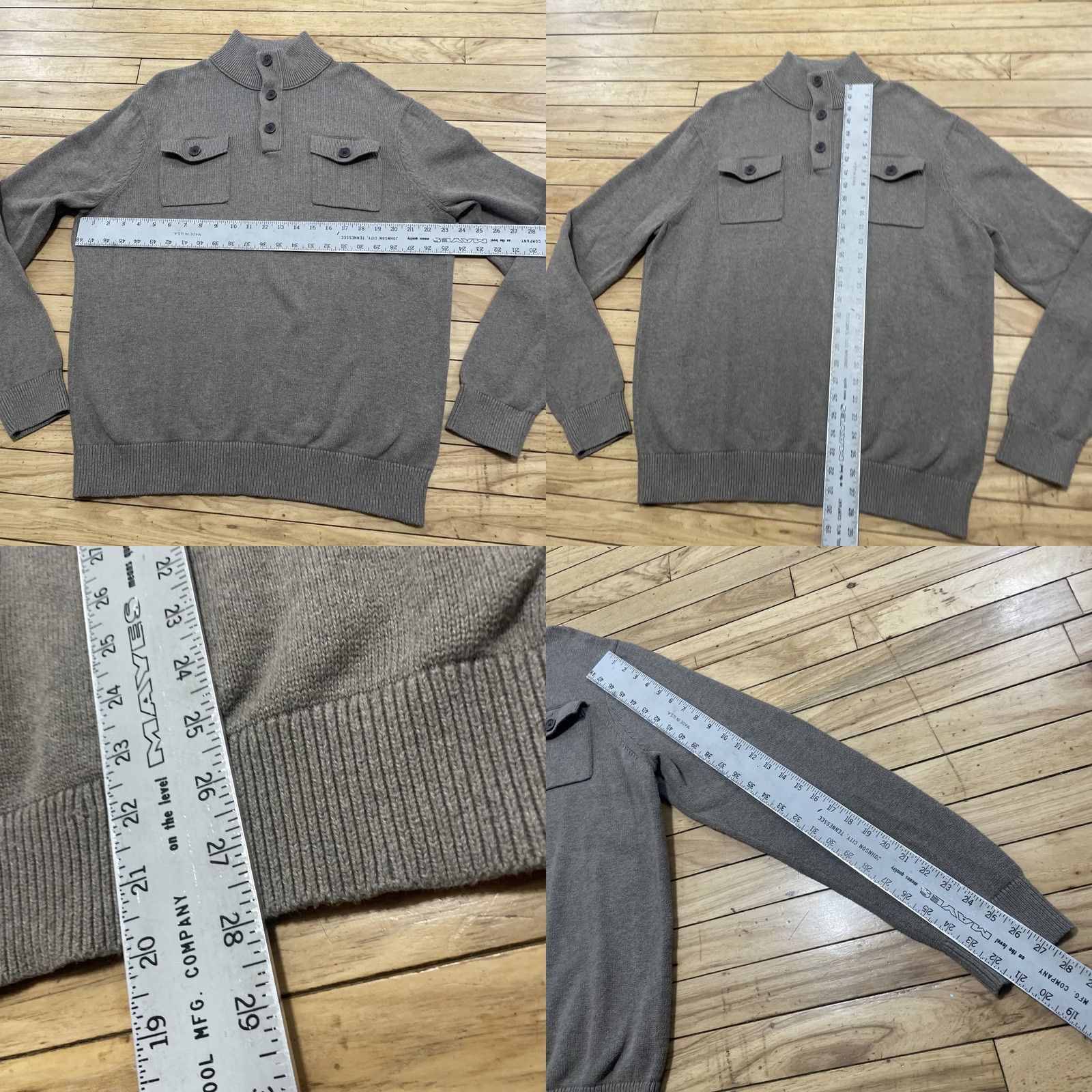 Banana Republic Banana Republic Sweater Men XL Military Henley Gray Brown Chunky-Knit Pullover Shirt Casual Size US XL / EU 56 / 4 - 8 Thumbnail