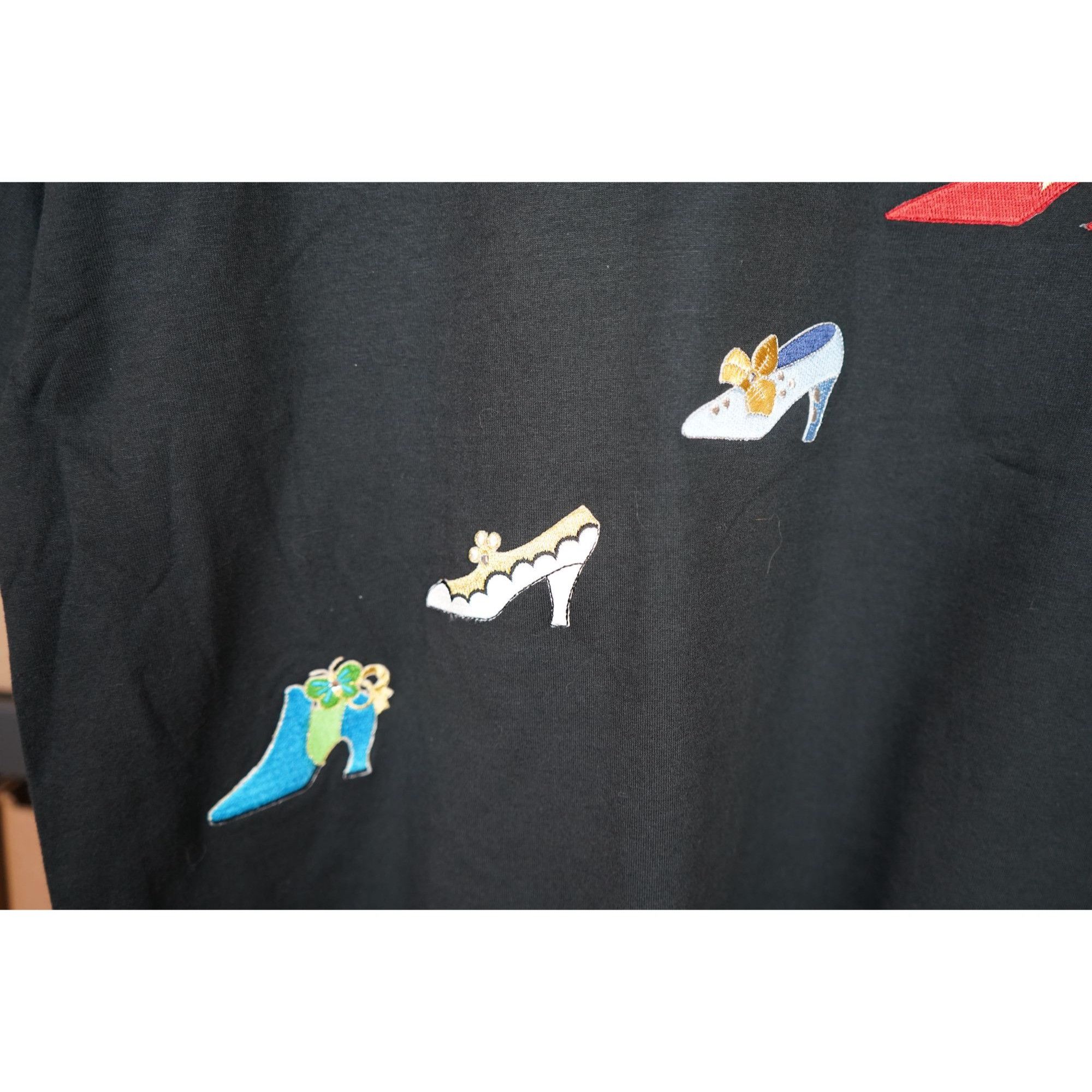 Vintage Women's XL Black Vintage Tshirt Footwear Embroidery #434 Size XL / US 12-14 / IT 48-50 - 5 Thumbnail