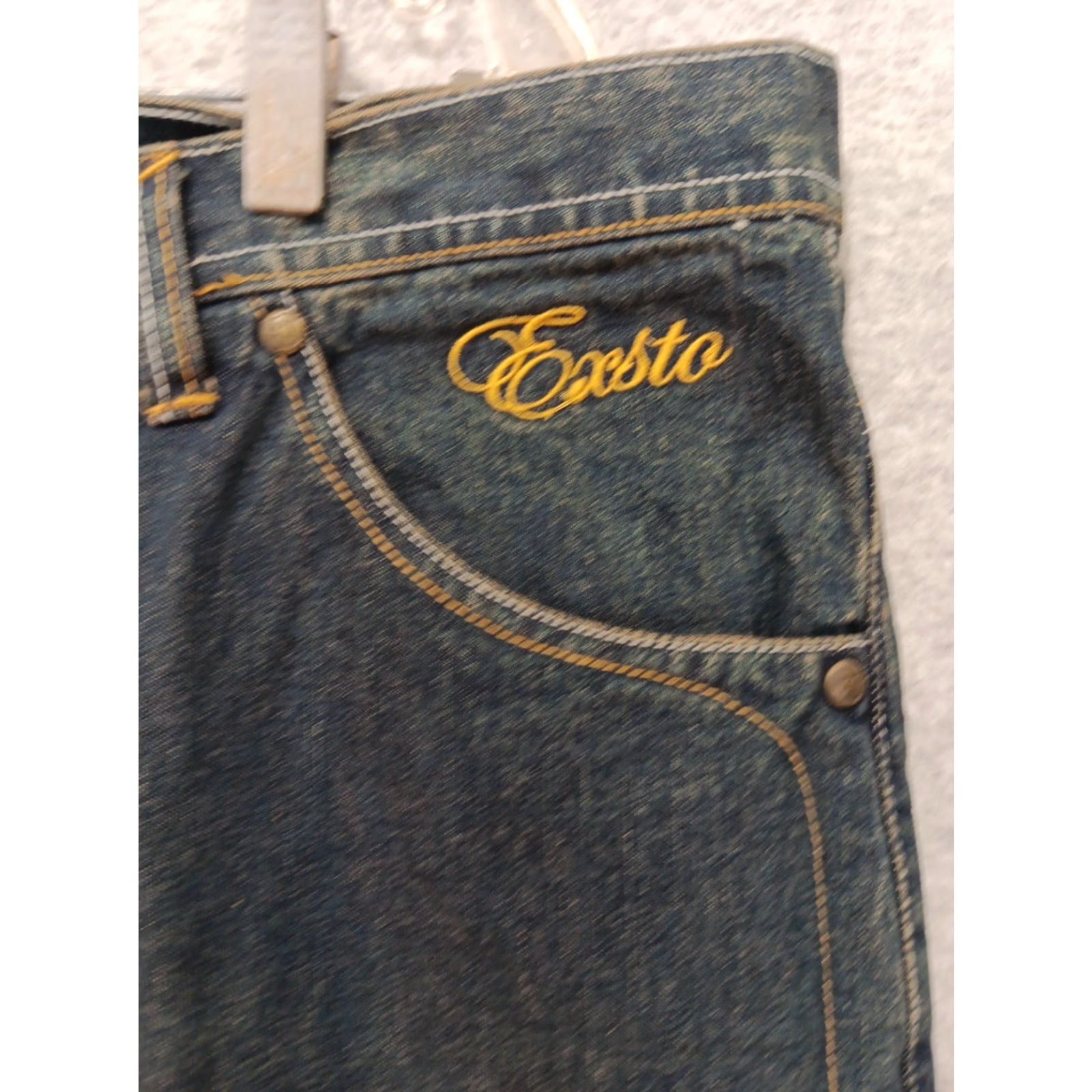 Etro VINTAGE Exsto Jeans 40"×34" Men Wide-Leg 90s Hip Hop Blue Denim 5-Pocket Regular Rise High Baggy Street Wear GUC Size US 40 / EU 56 - 4 Thumbnail