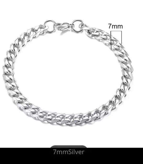 Jewelry Wide Curb Cuban Link Chain Bracelet Size ONE SIZE - 4 Thumbnail