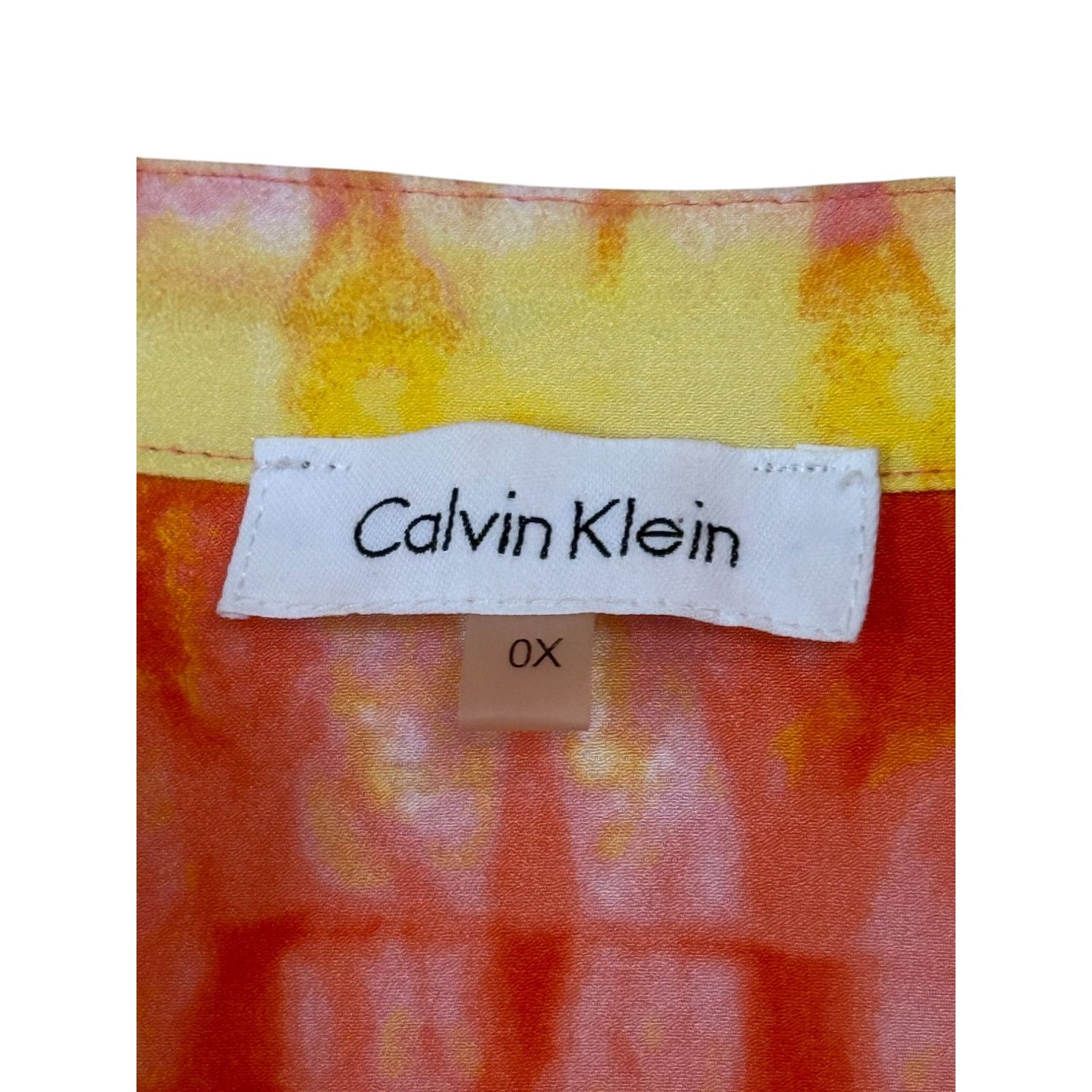 Calvin Klein Calvin Klein Blouse Women 0X Orange Plus Size Tie Dye Size XXL / US 16-18 / IT 52-54 - 4 Thumbnail