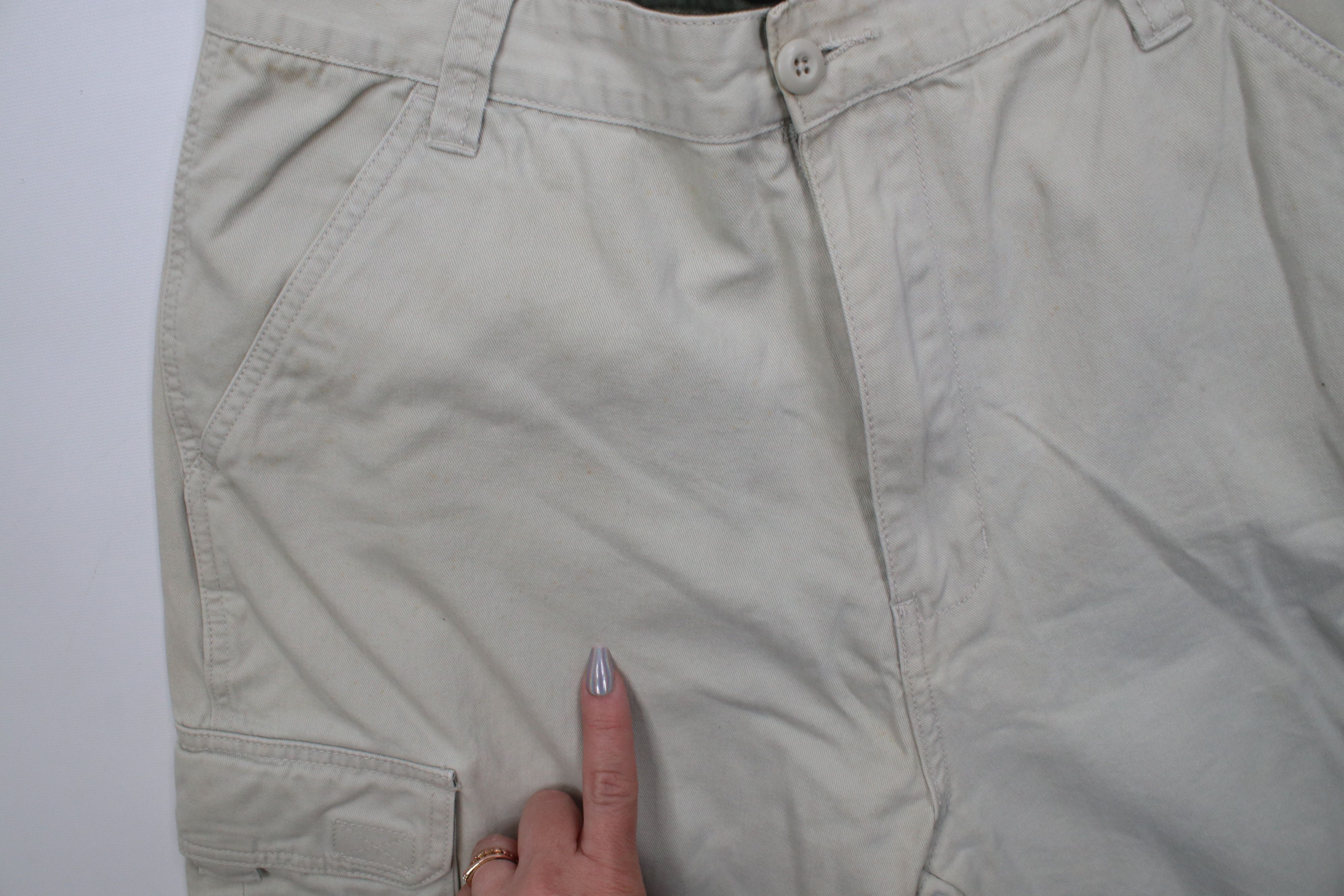 Vintage Vintage 90s Y2K Streetwear Wide Leg Cargo Pants Stone Cotton Size US 32 / EU 48 - 8 Thumbnail