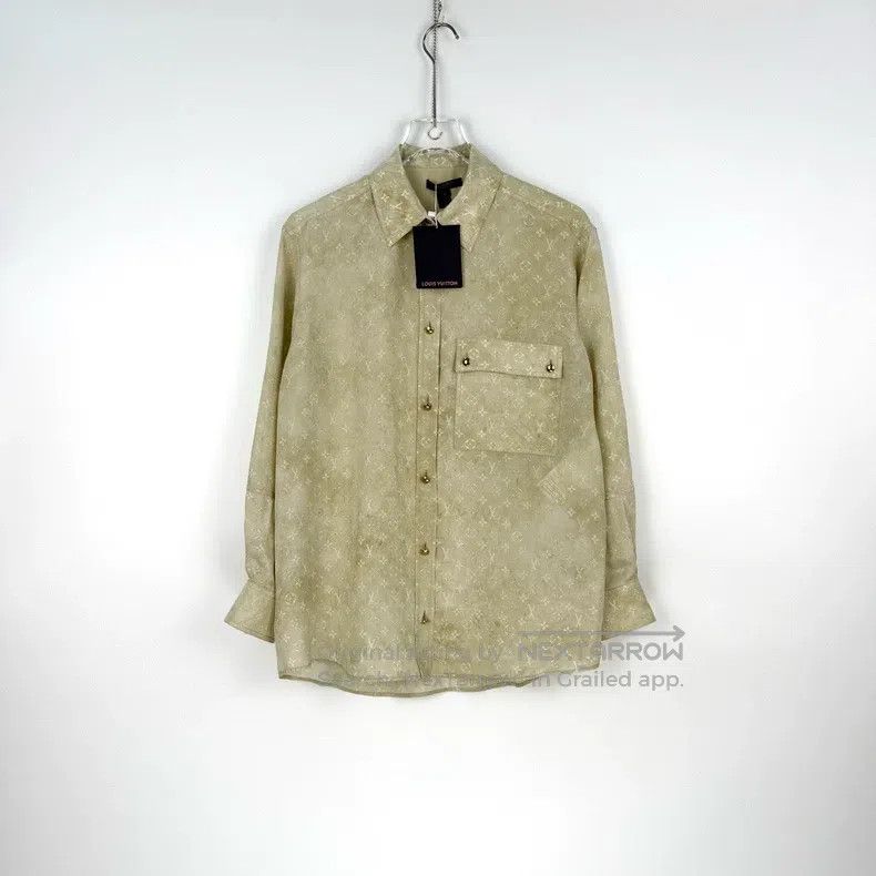 Louis Vuitton Louis Vuitton Dirty khaki logo mulberry silk shirt Size XS / US 0-2 / IT 36-38 - 3 Thumbnail