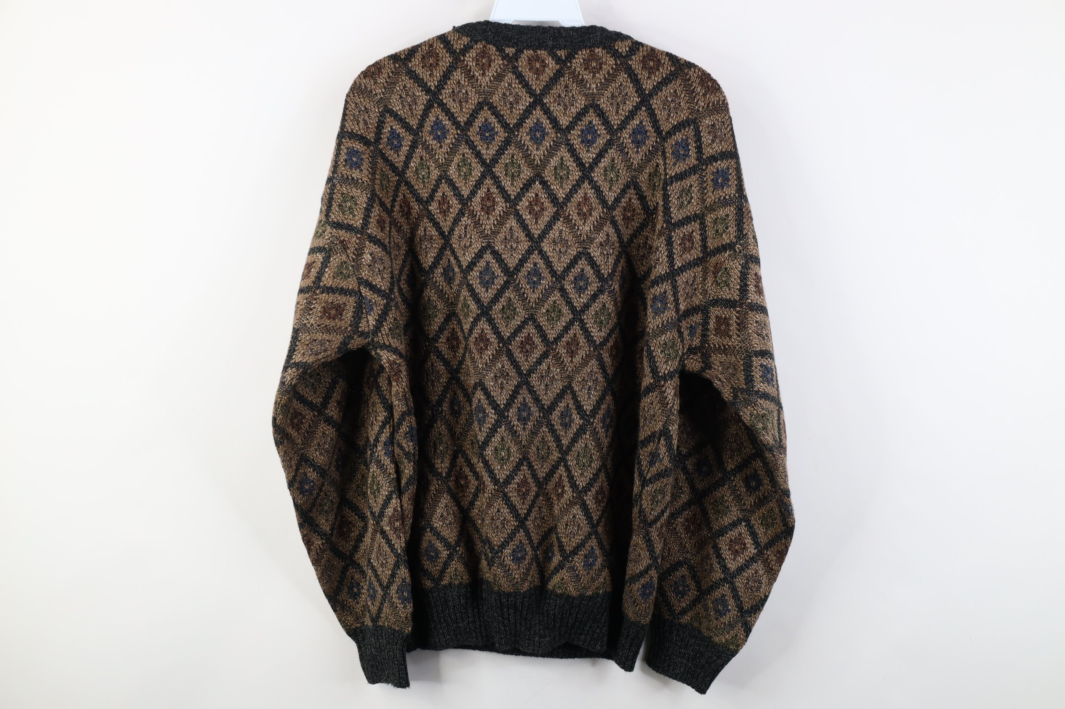 Vintage 90s Streetwear Knit Crewneck Sweater Earth Tone