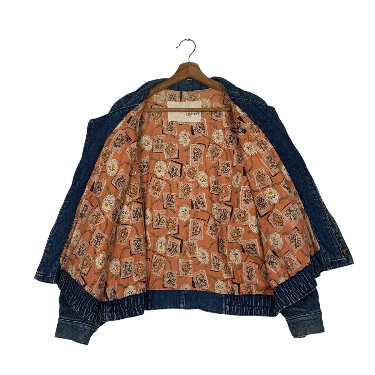 Japanese Brand × Vintage 📌Vtg Denim Bomber Jacket Gourd Double Collar Issey Miyake Size US M / EU 48-50 / 2 - 14 Thumbnail