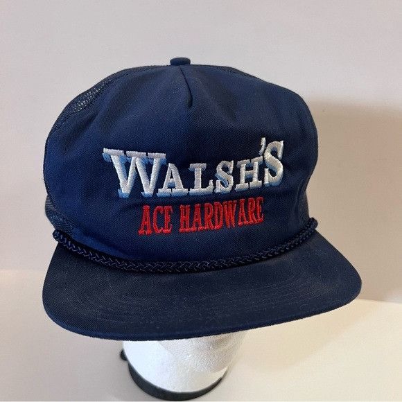 Vintage Vintage Ace Hardware Mesh Trucker Snapback Hat Blue Rope Ret Size ONE SIZE - 1 Thumbnail