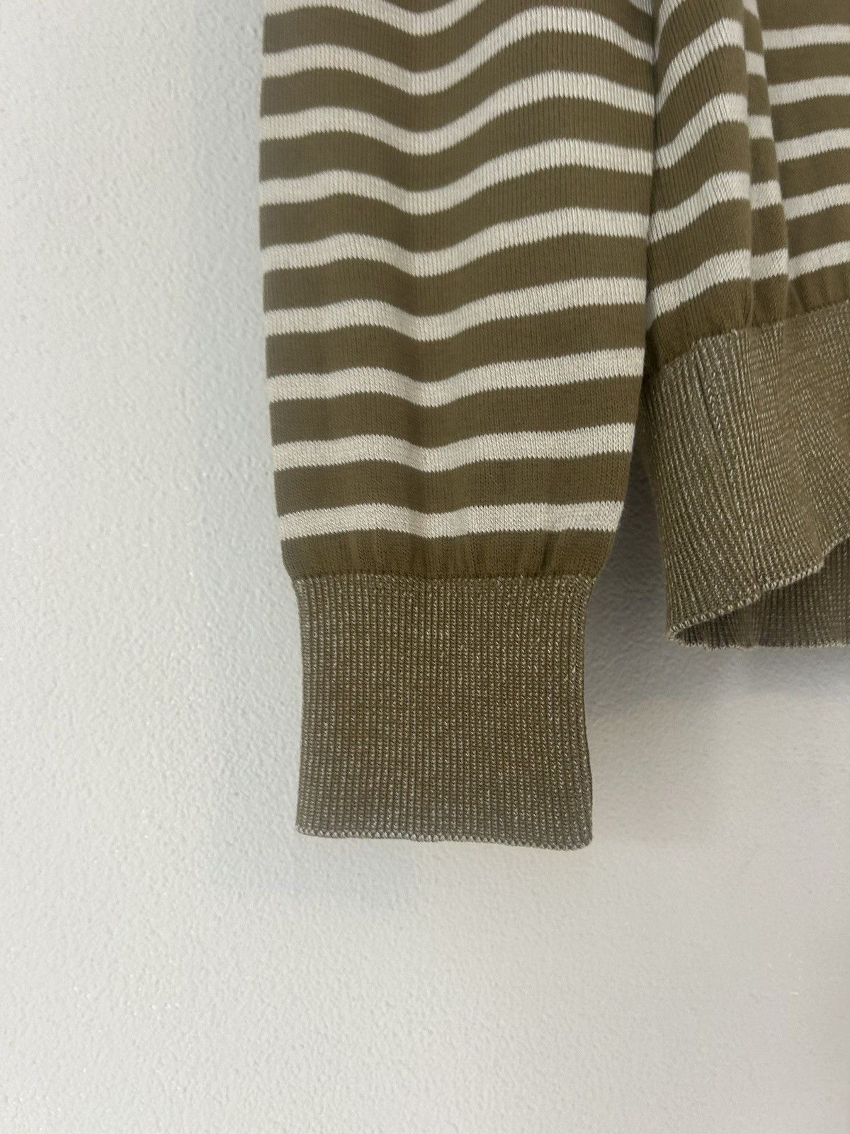 Maison Margiela Reconstructed Asymmetric Striped V-Neck Sweater Size US M / EU 48-50 / 2 - 5 Thumbnail