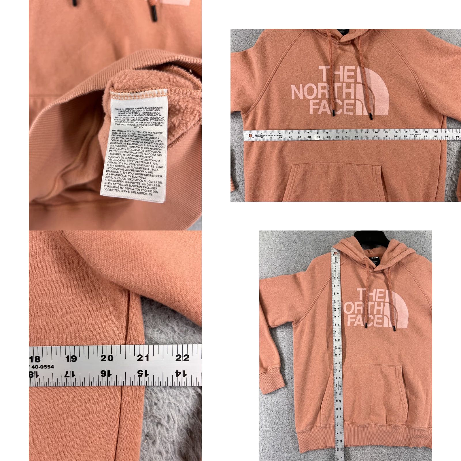 The North Face The North Face Hoodie Womens M Orange Pullover Pocket Logo Crew Neck Cotton Blend 34in Chest Athletic Activewear Mens Ladies 90s Size M / US 6-8 / IT 42-44 - 8 Thumbnail