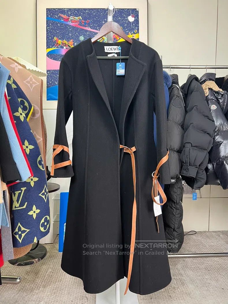 Loewe Loewe Black long leather button coat Size S / US 4 / IT 40 - 2 Thumbnail