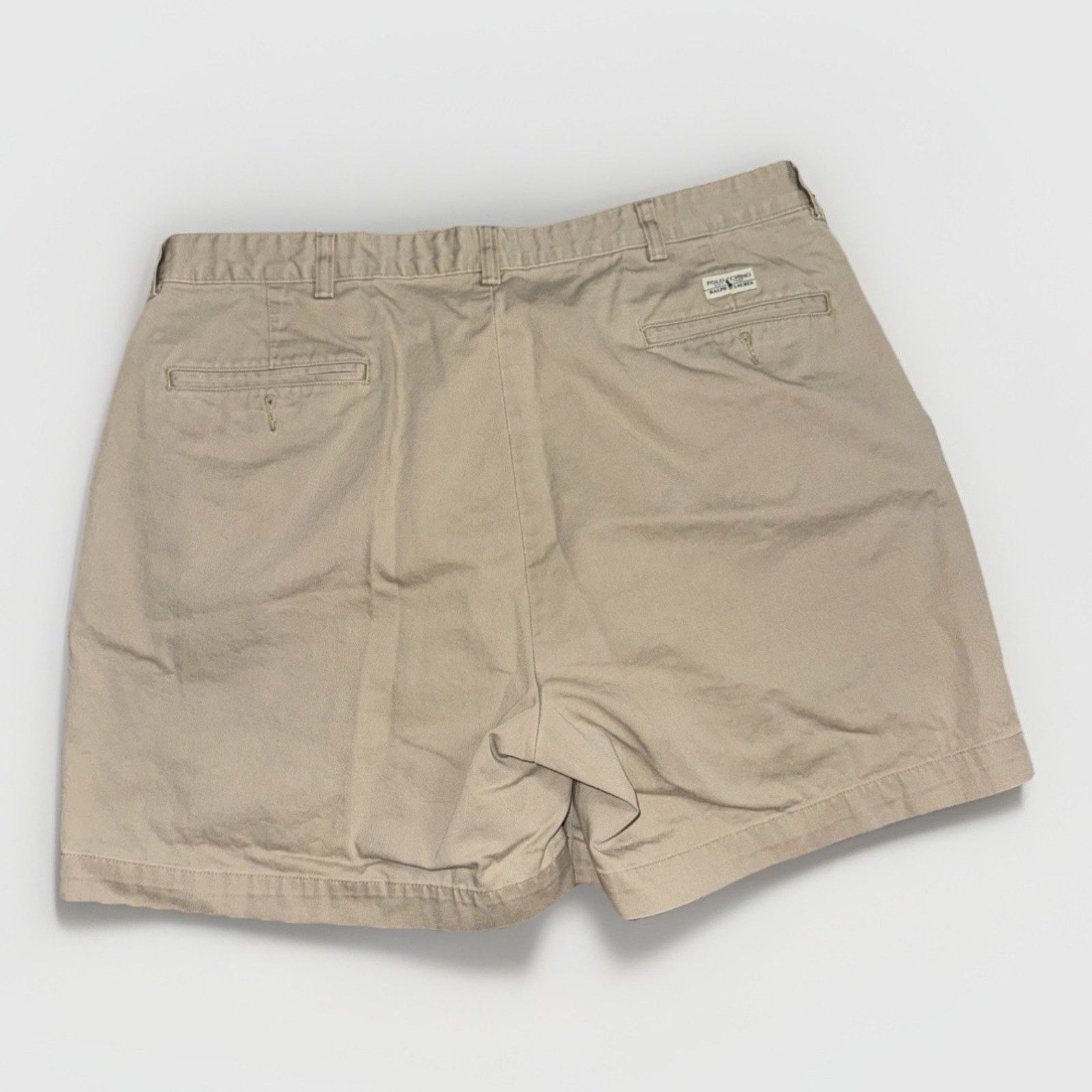 Polo Ralph Lauren × Vintage Polo Ralph Lauren Chino Pleated Shorts 38 Tan Classic Preppy Size US 38 / EU 54 - 4 Thumbnail